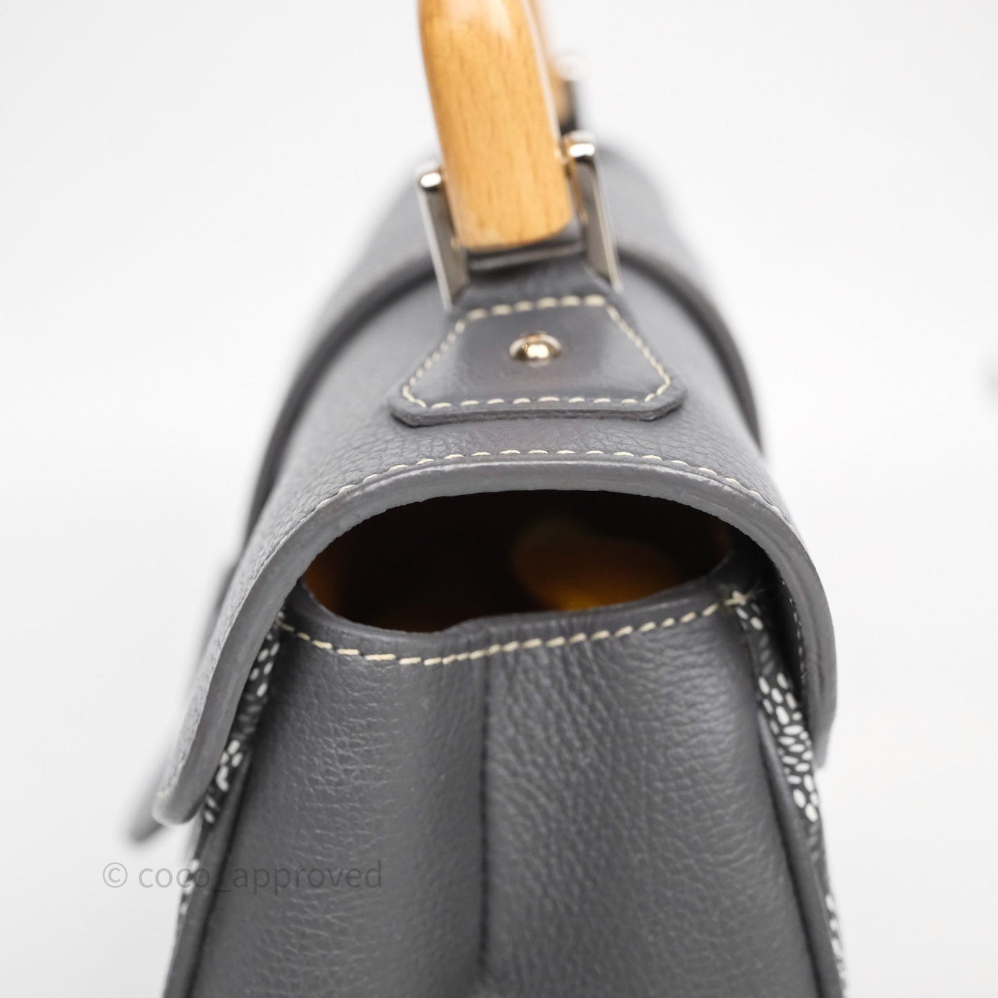 Goyard Saïgon Mini Bag Chevroches Calfskin Grey Silver Hardware