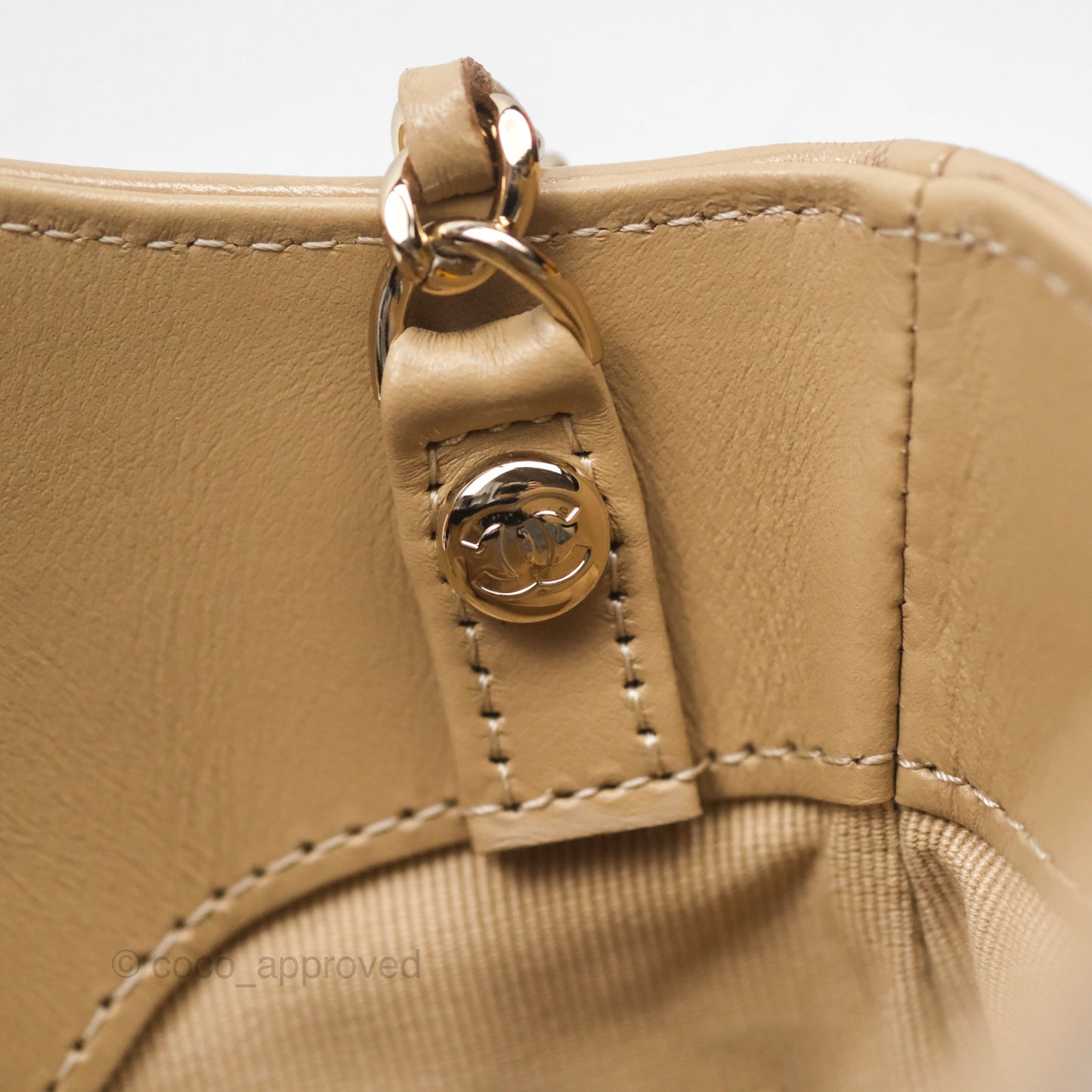 Chanel Nano 31 Beige Shiny Lambskin Gold Hardware