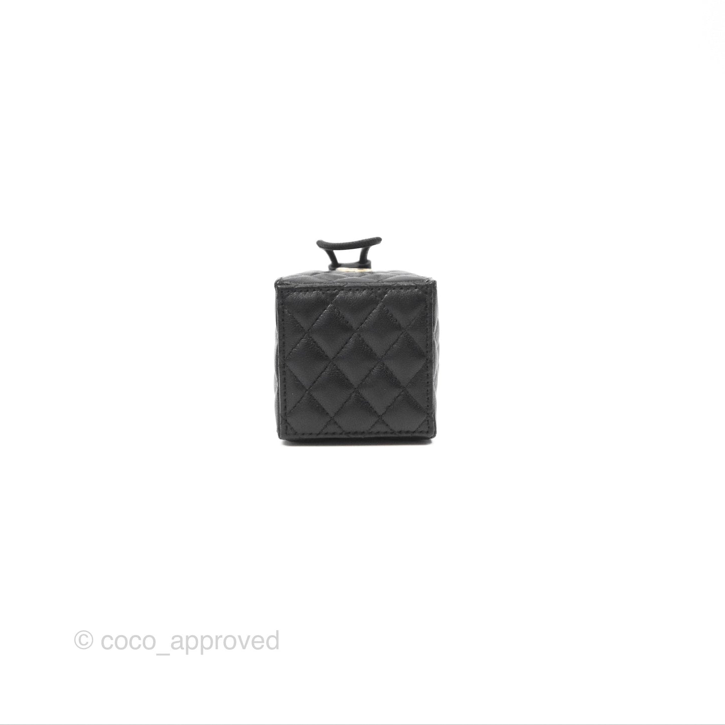Chanel Mini Drawstring Bucket Bag with Chain Black Calfskin Aged Gold Hardware