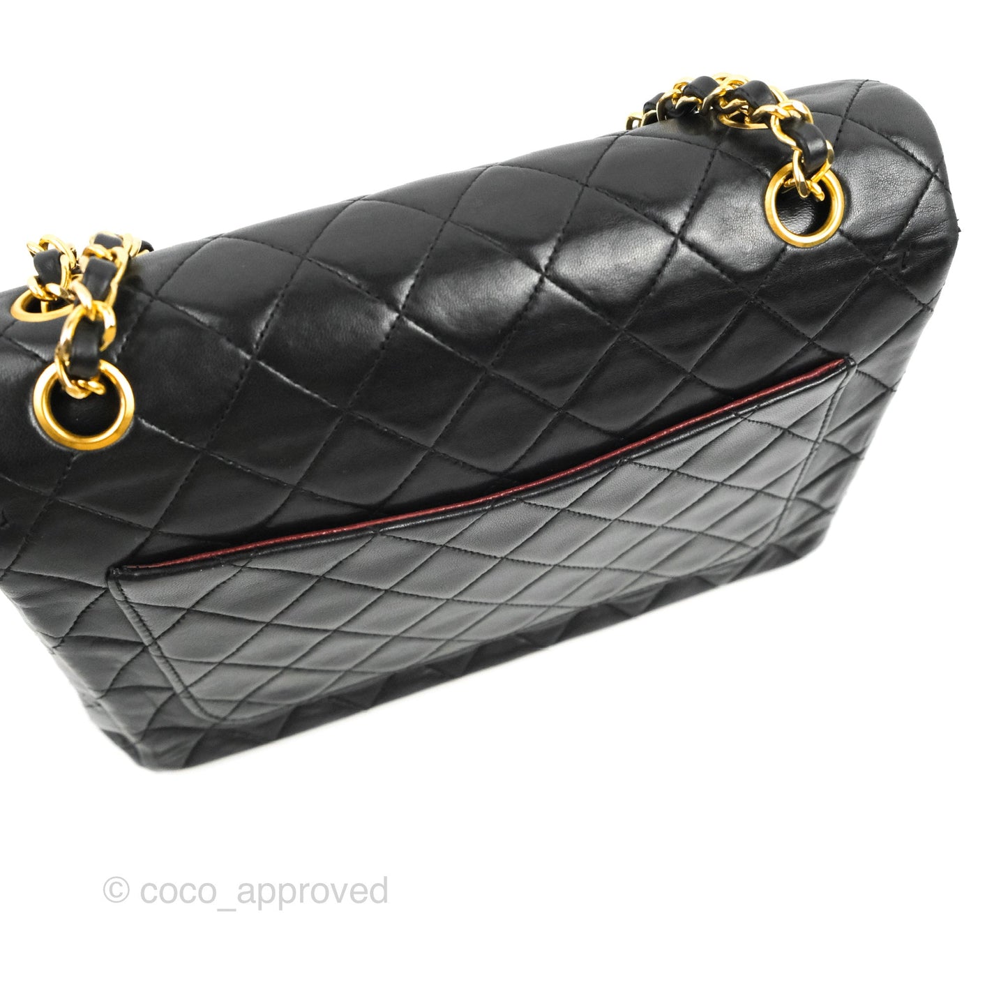 Chanel Vintage Medium Double Flap Black Lambskin 24K Gold Hardware