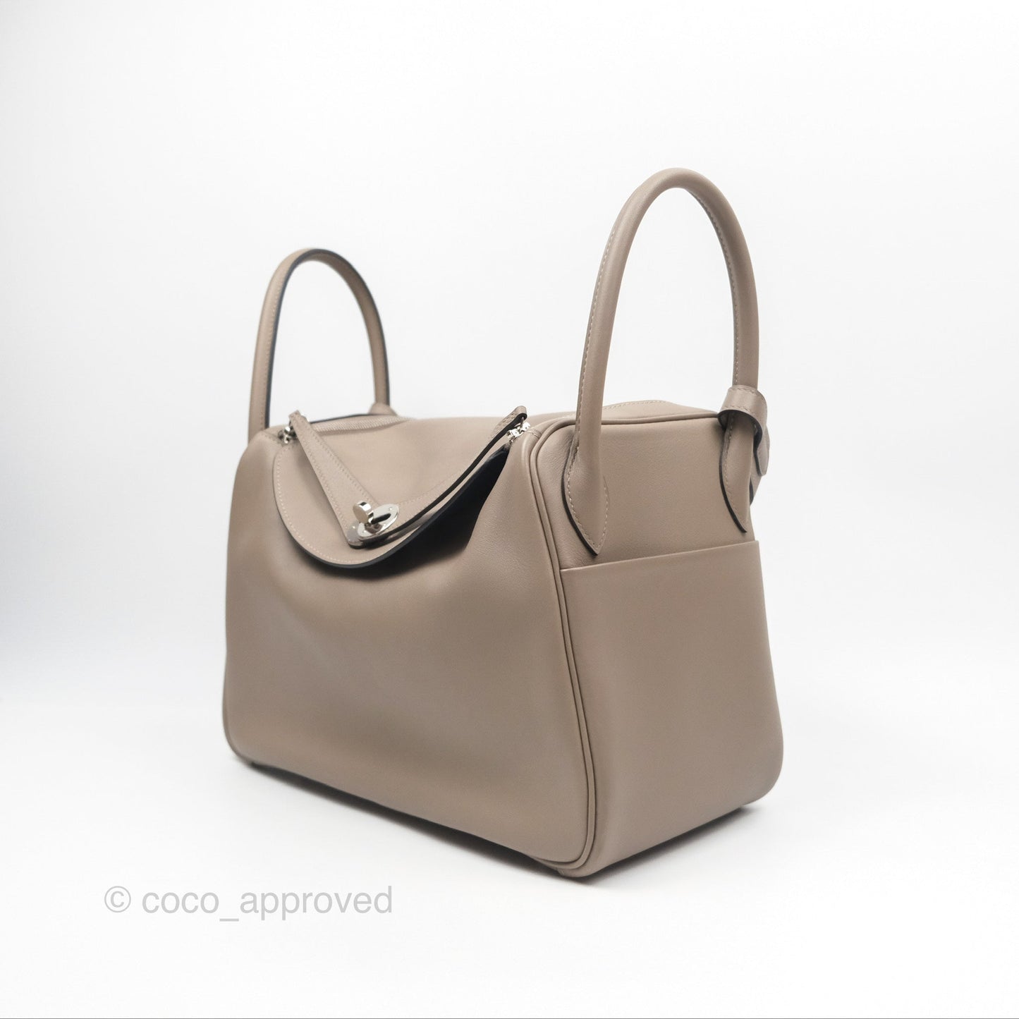 Hermès Lindy 30 Gris Asphalte M8/ Blue Indigo 76 Swift Palladium Hardware