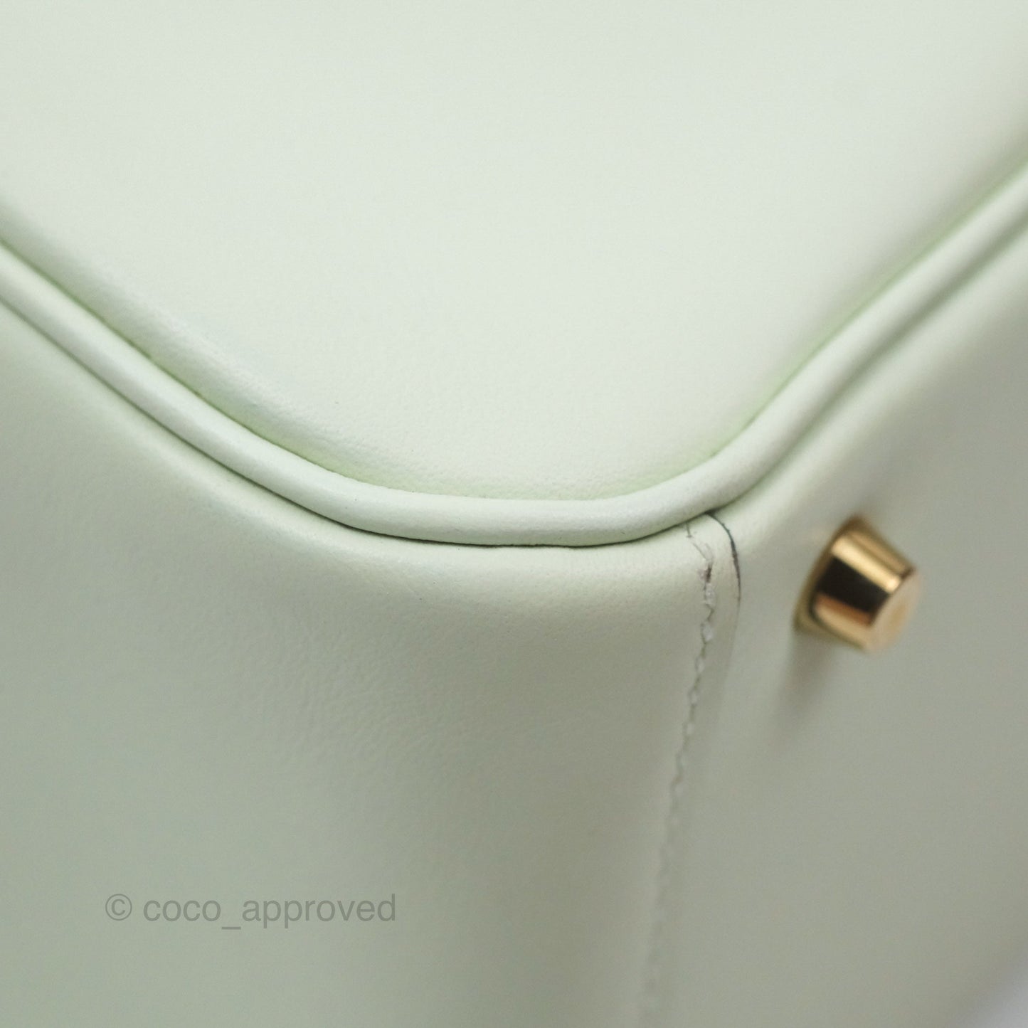 Hermès Mini Lindy Touch Vert Fizz 0S Swift Alligator Handle Gold Hardware
