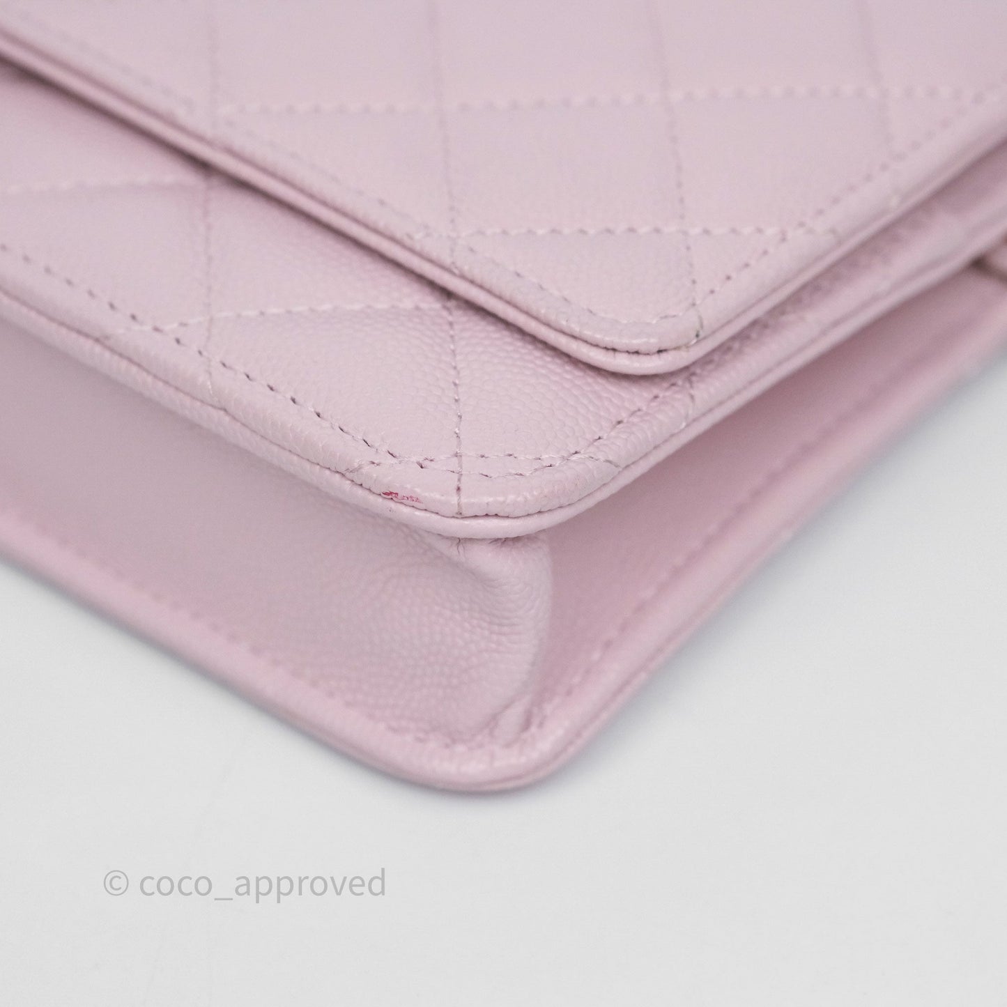 Chanel Classic Quilted Wallet On Chain WOC Pink Caviar Gold Hardware