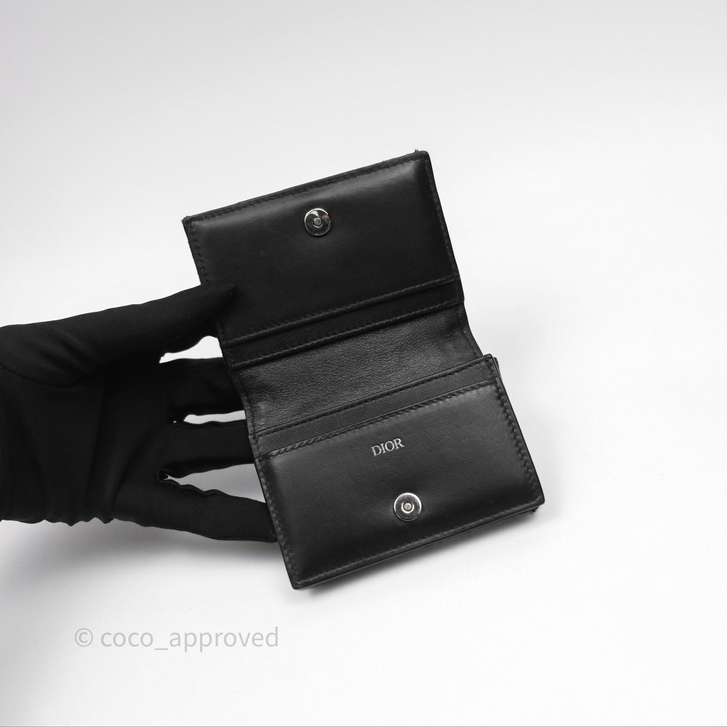 Christian Dior Business Card Holder Black Dior Oblique Jacquard