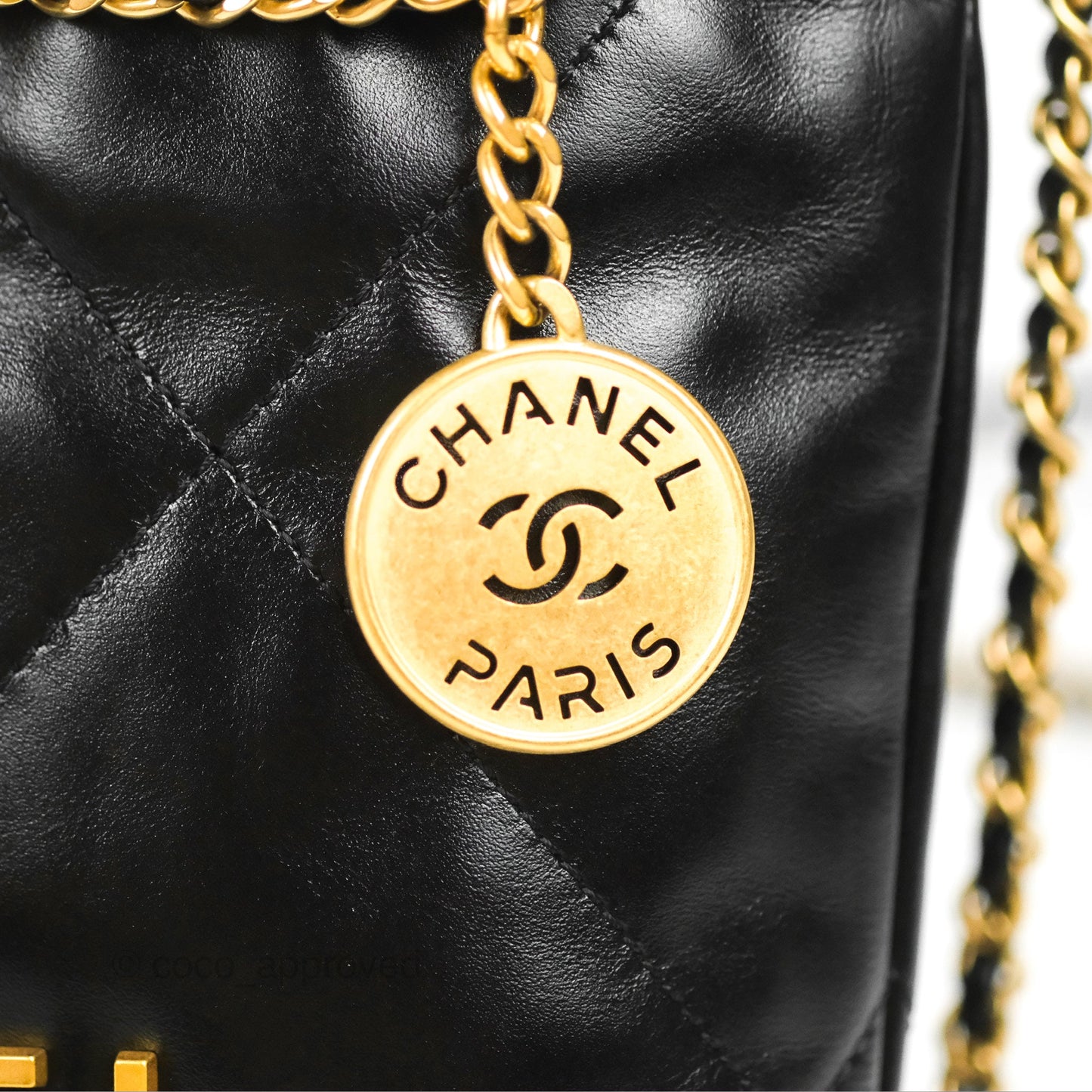 Chanel 22 Mini Bag Black Crumpled Calfskin