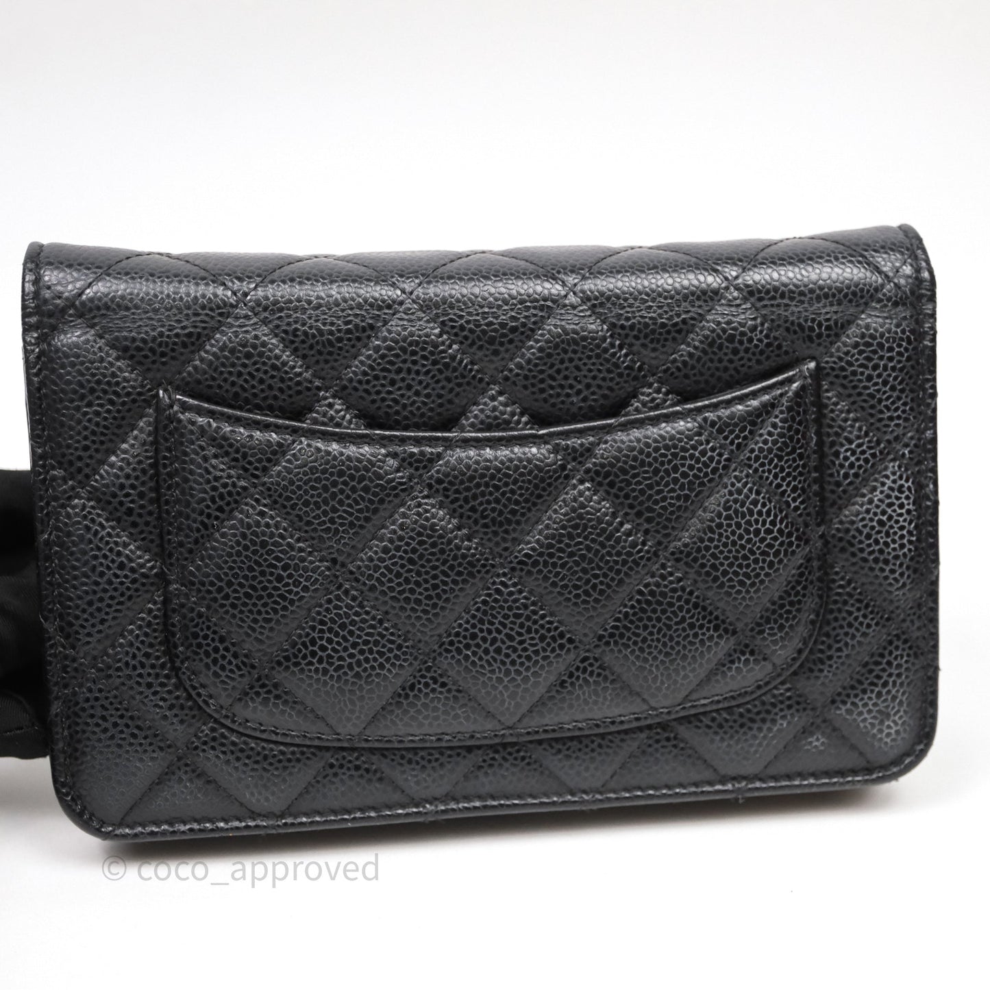 Chanel Classic Wallet On Chain WOC Quilted Black Caviar Gold Hardware