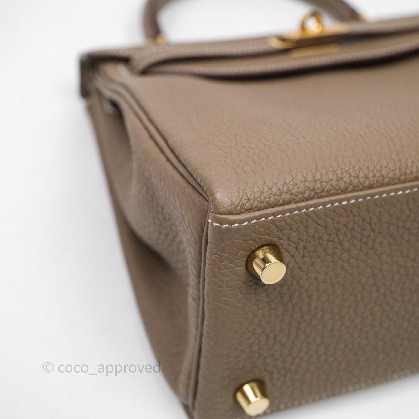Hermes Kelly 25 Etoupe 18 Togo Gold Hardware