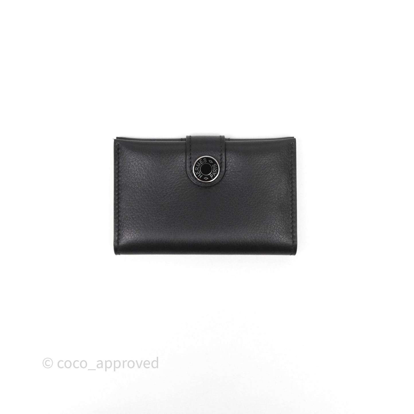 Hermes Porte-Cartes R.M.S Veau Evergrain Noir
