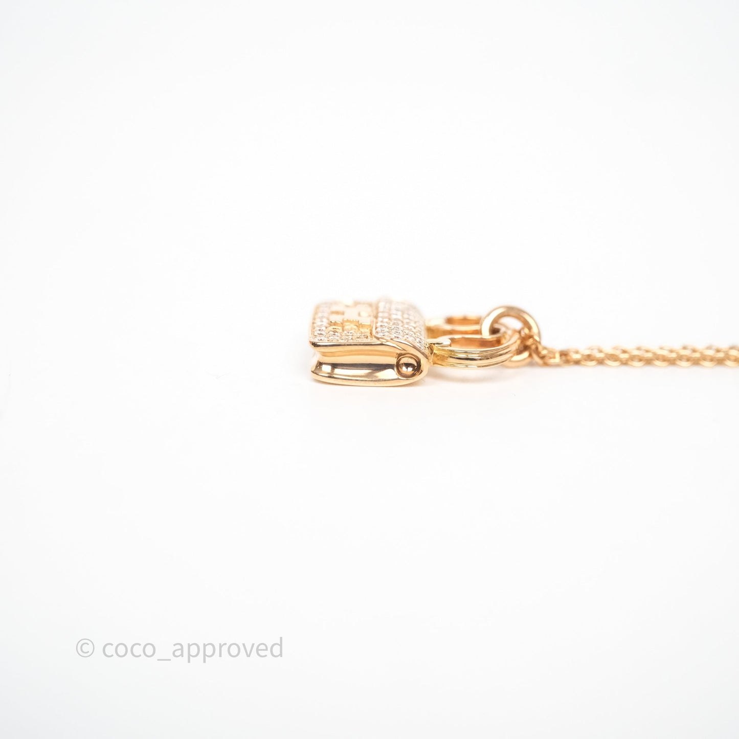 Hermès Constance Amulettes Diamonds Pendant Necklace Rose Gold
