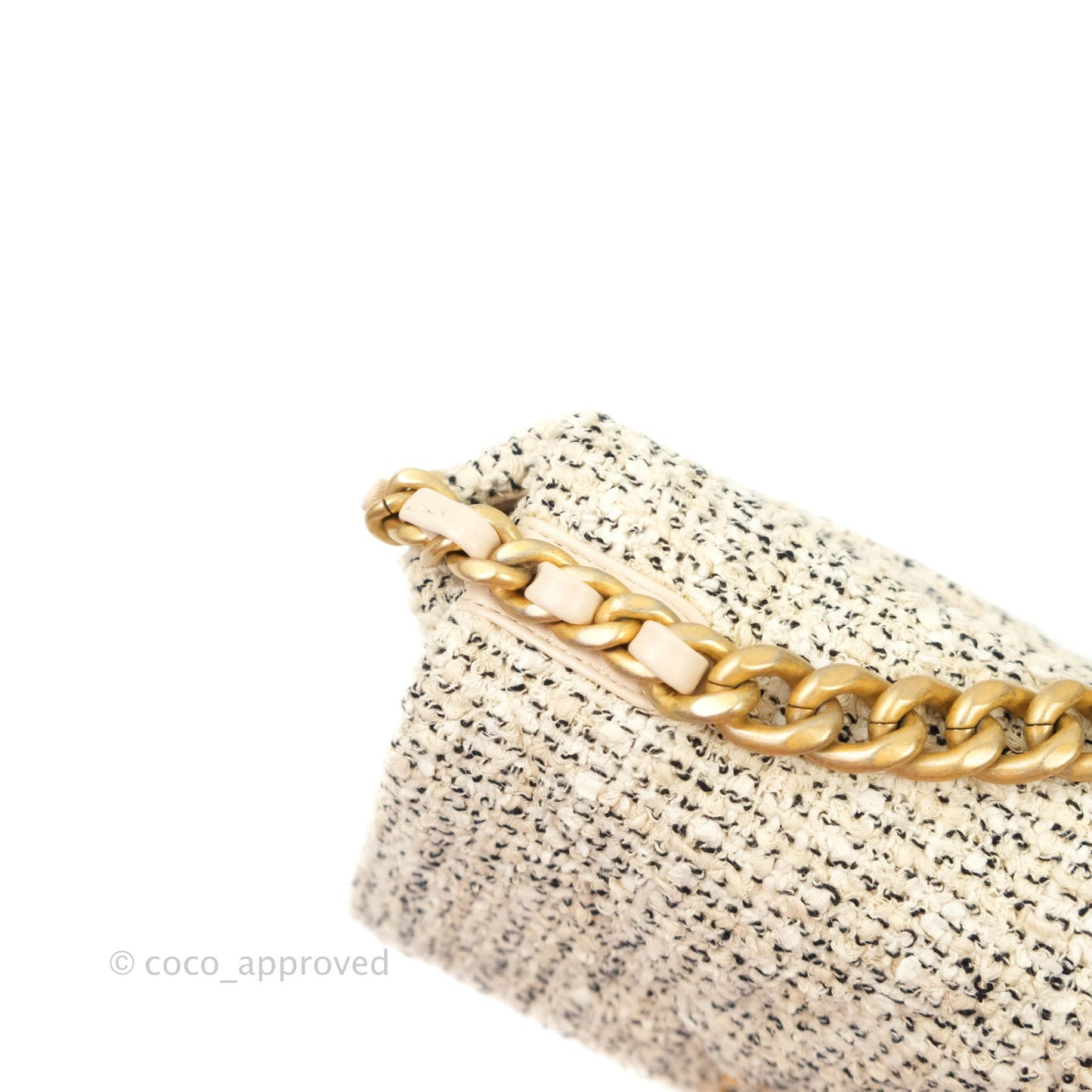 Chanel 19 Small Tweed Oreo Cream Mixed Hardware
