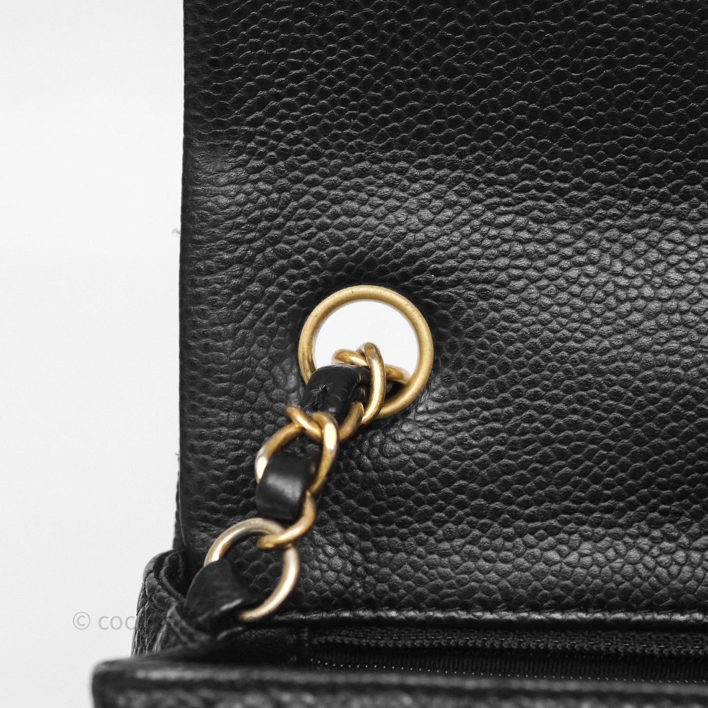Chanel Mini Rectangular Quilted Black Caviar Aged Gold Hardware