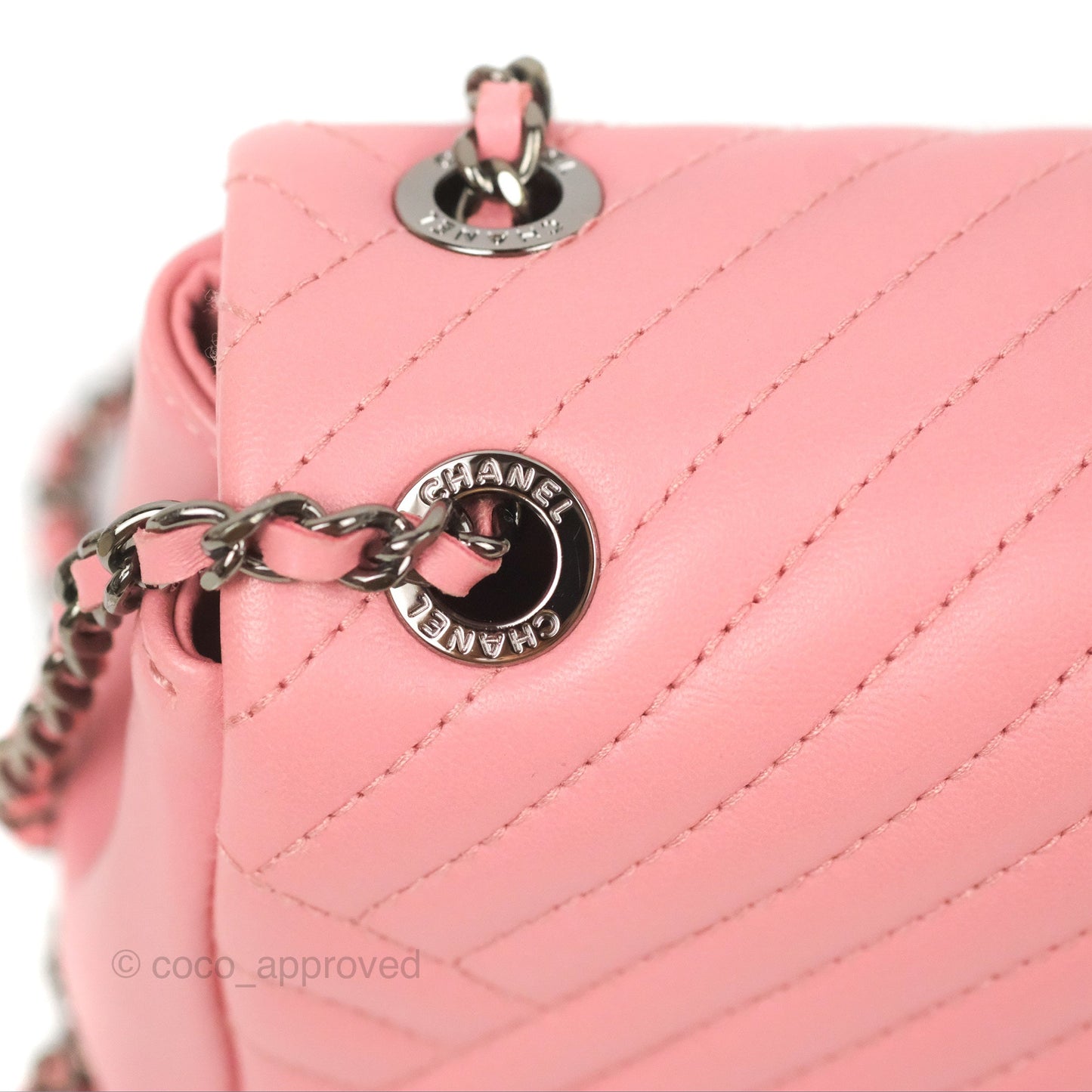 Chanel Small CC Crossing Flap Pink Lambskin Gun Metal Hardware