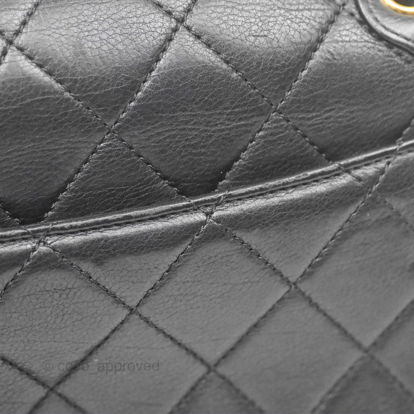Chanel Small Underline Saddle Flap Bag Black Calfskin Gold Hardware