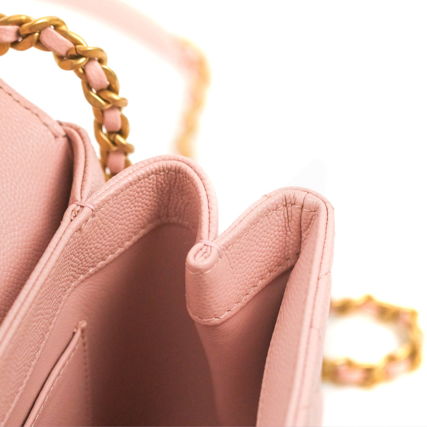 Chanel Carry Me Top Handle Flap Bag Pink Caviar Aged Gold Hardware 23S