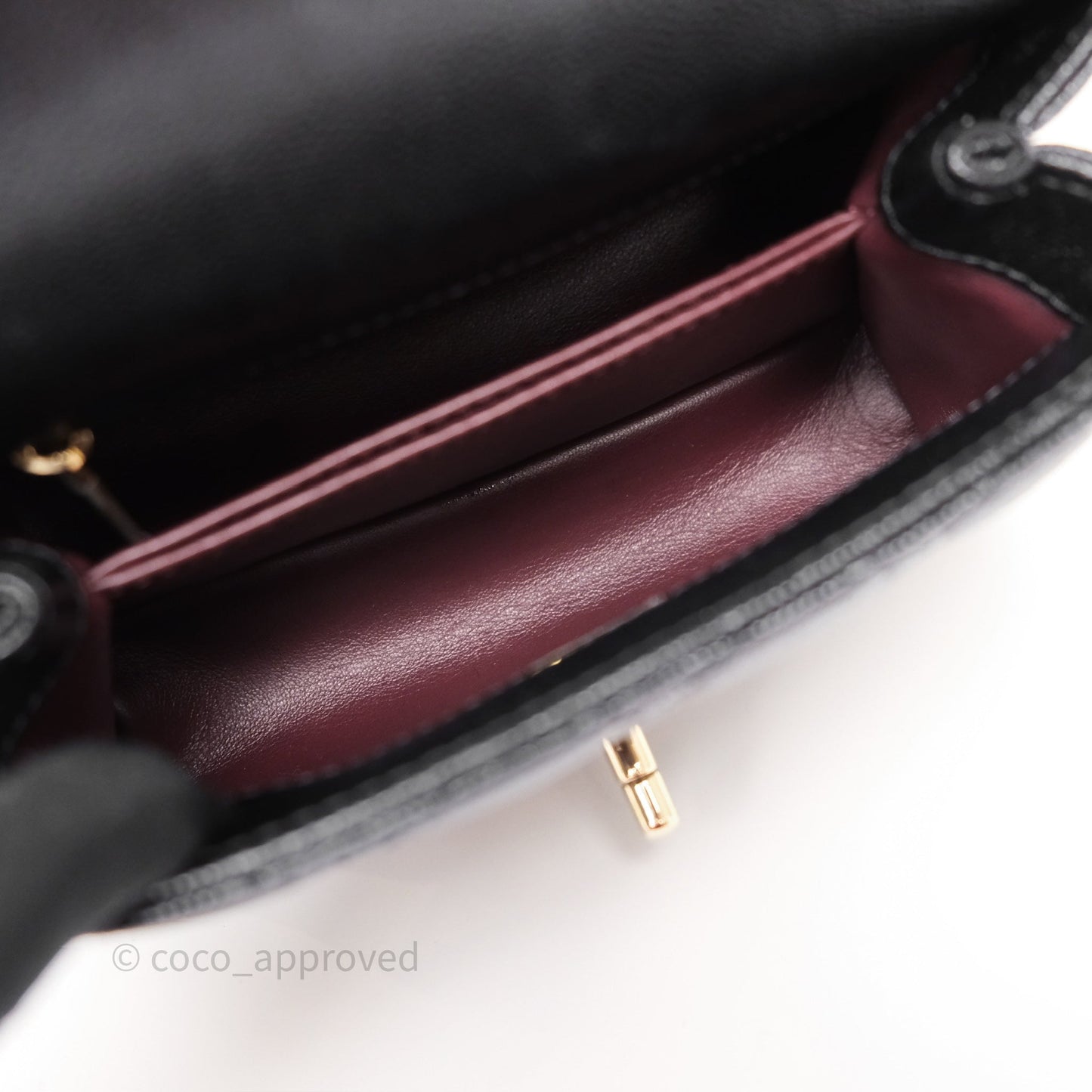 Chanel Mini Coco Handle Quilted Black Caviar Gold Hardware
