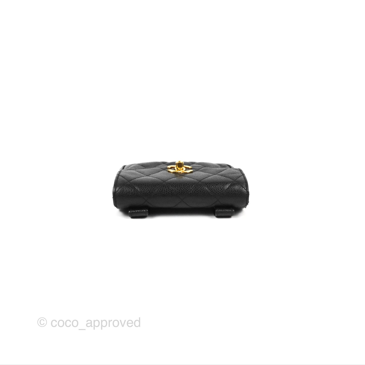 Chanel Vintage Belt Bag Quilted Black Caviar 24K Gold Hardware
