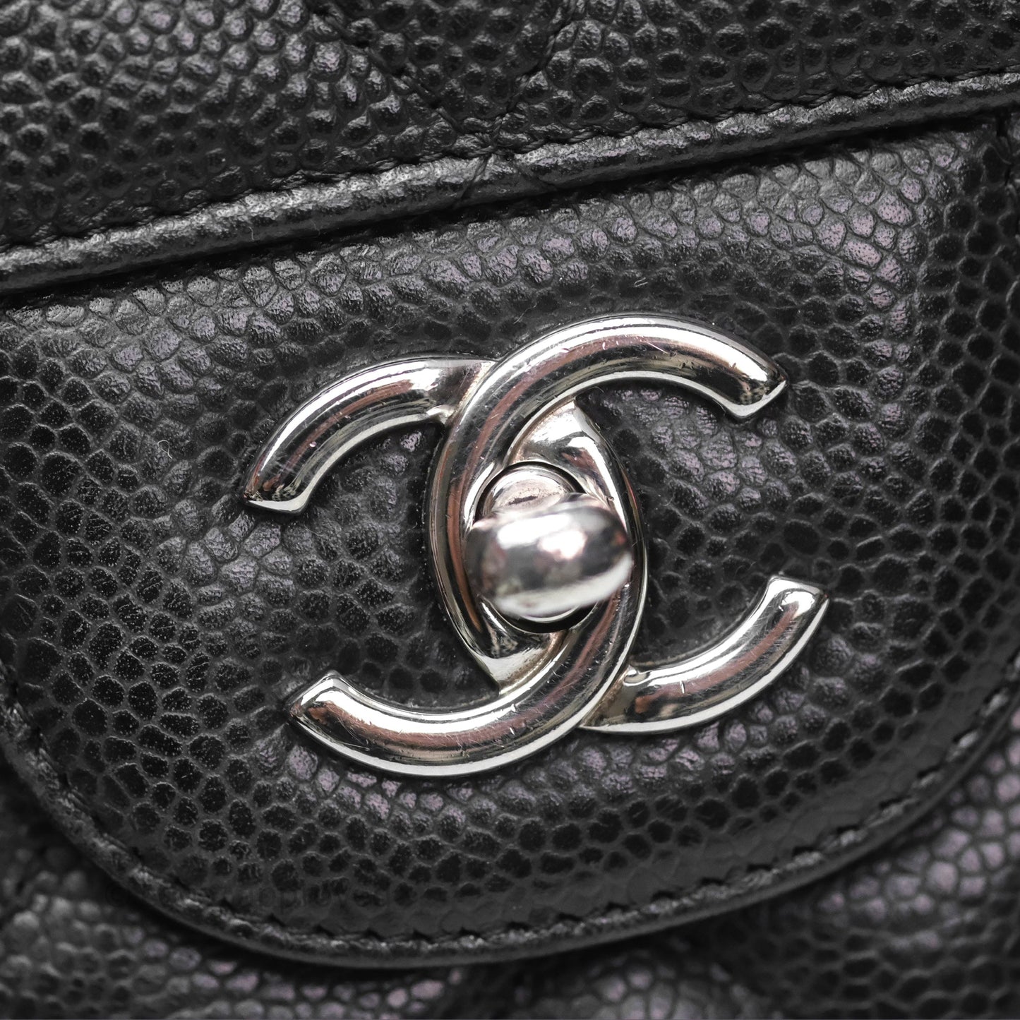 Chanel Jumbo Double Flap Black Caviar Silver Hardware⁣⁣