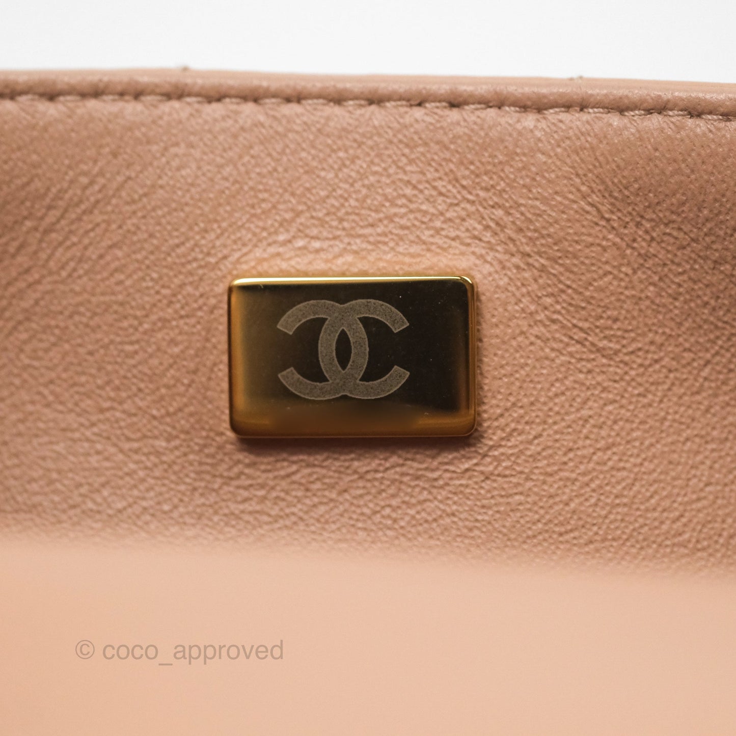 Chanel Quilted Mini Rectangular Flap Beige Lambskin Gold Hardware