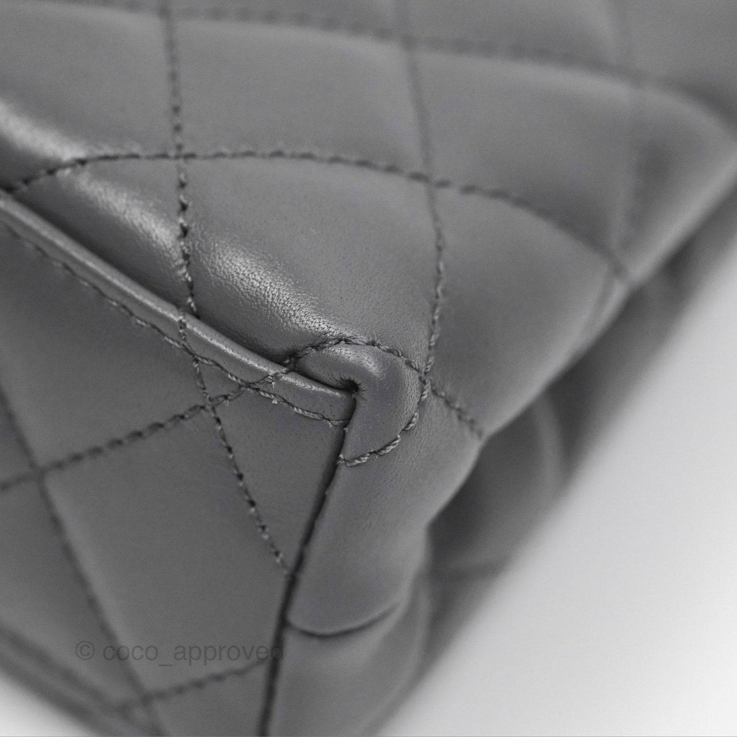 Chanel Kelly Bag Quilted Grey Shiny Calfskin Aged Gold Hardware