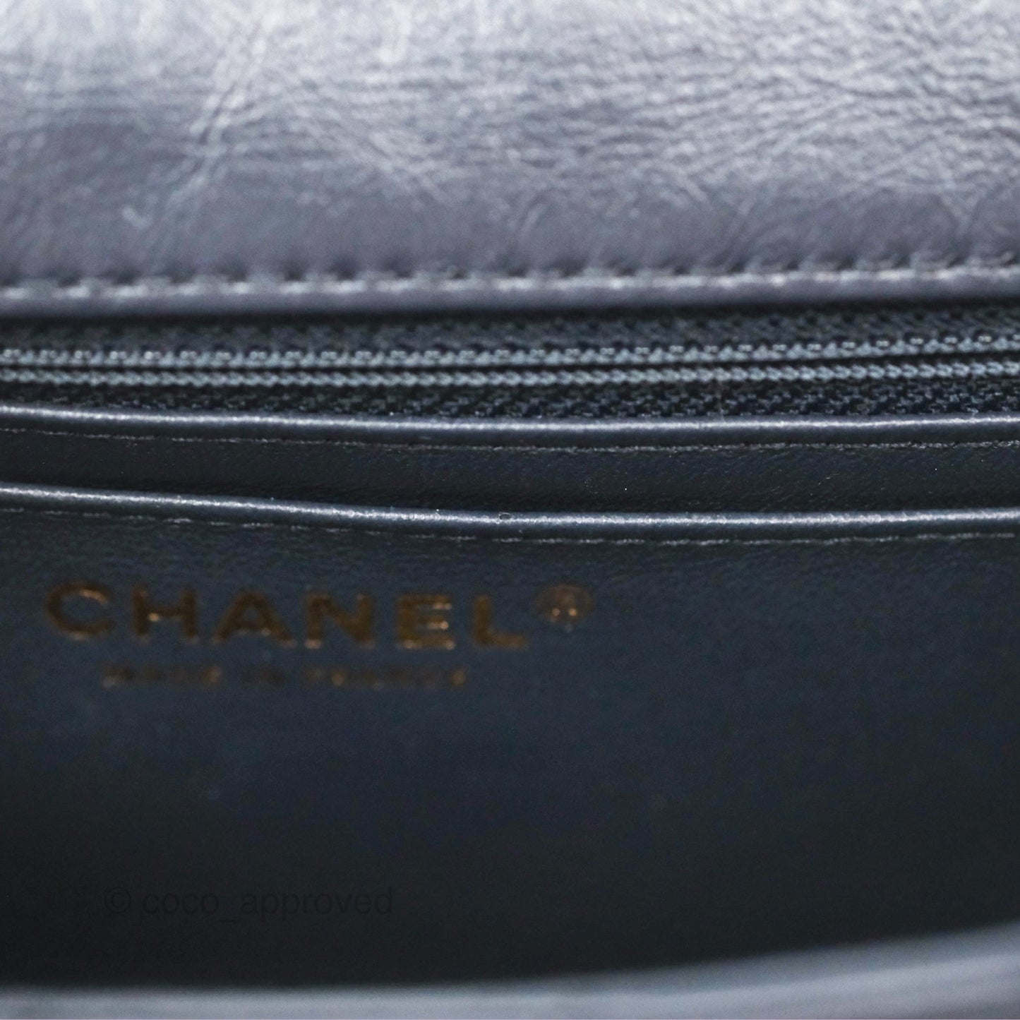 Chanel Mini Reissue 224 Navy Aged Calfskin Aged Gold Hardware