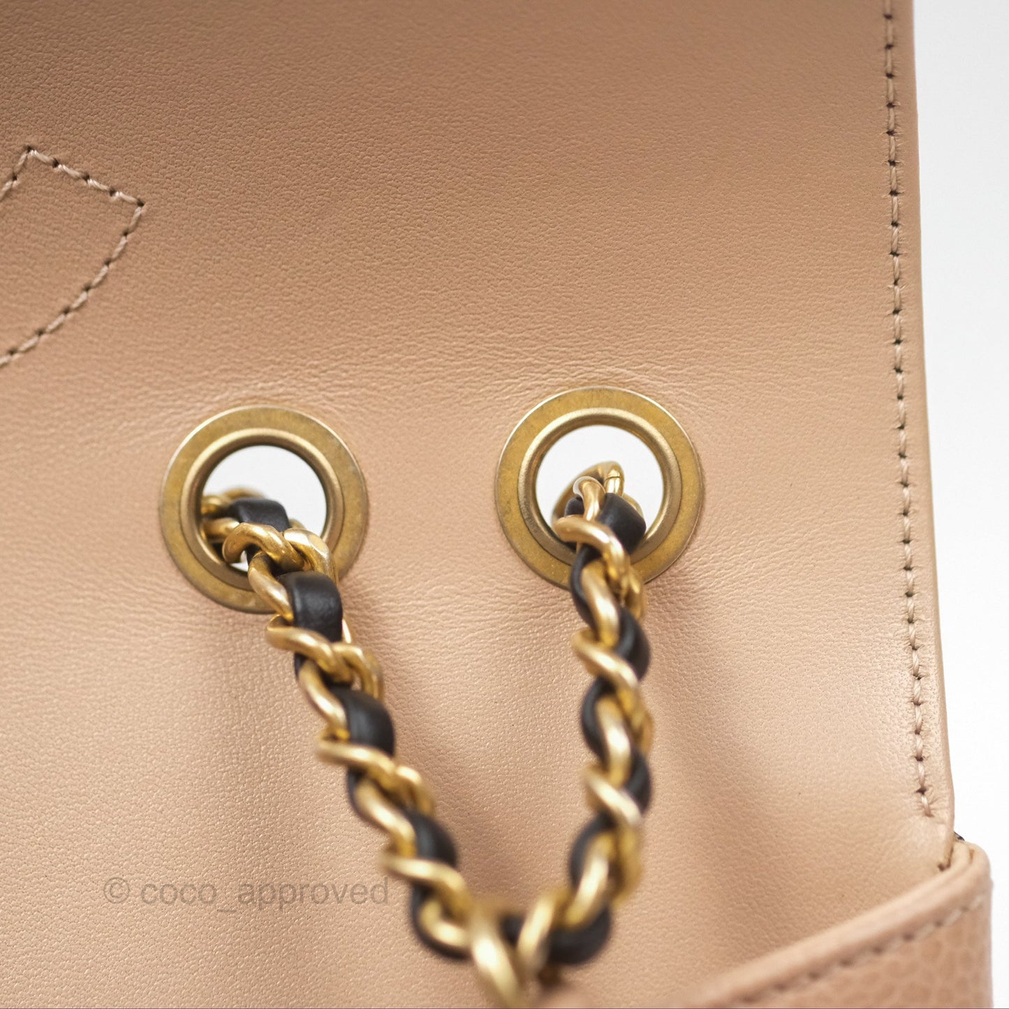 Chanel Quilted Small CC Filigree Flap Beige Black Caviar