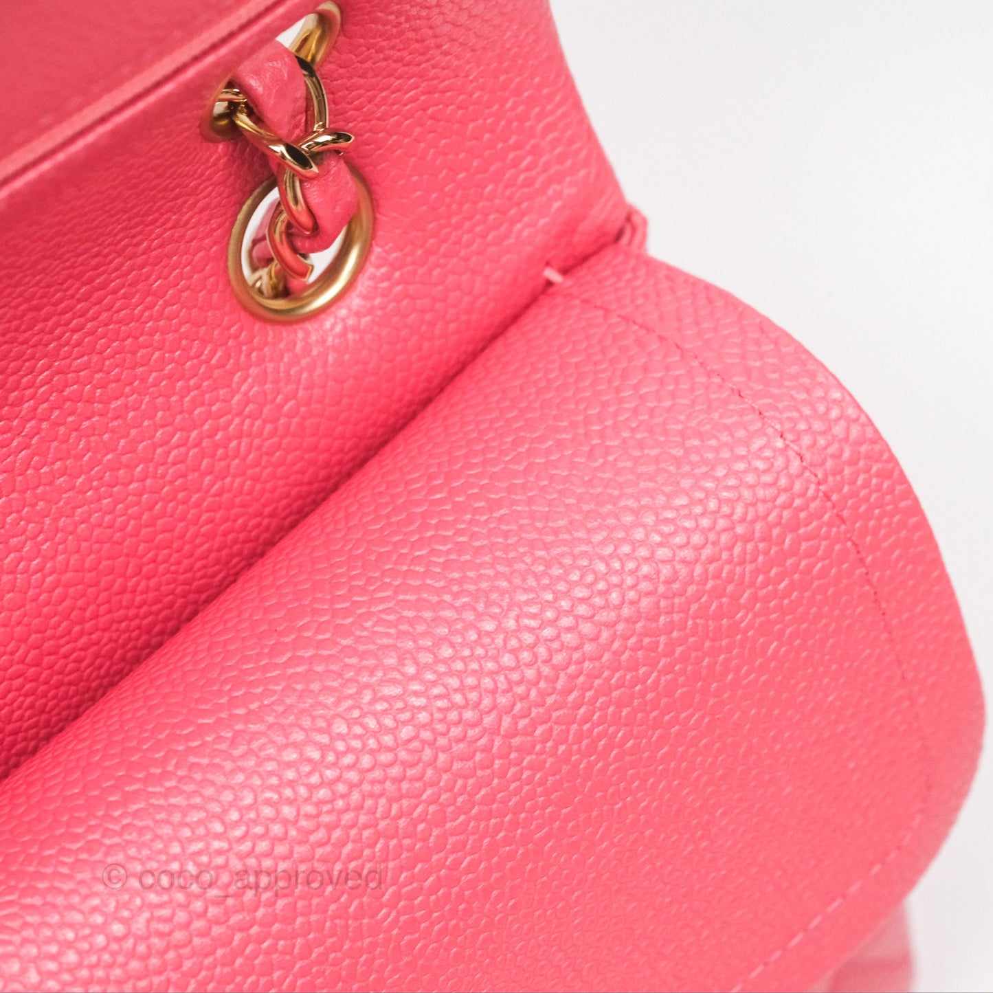Chanel Medium Classic Flap Quilted Iridescent Pink Caviar Gold Hardware 18S