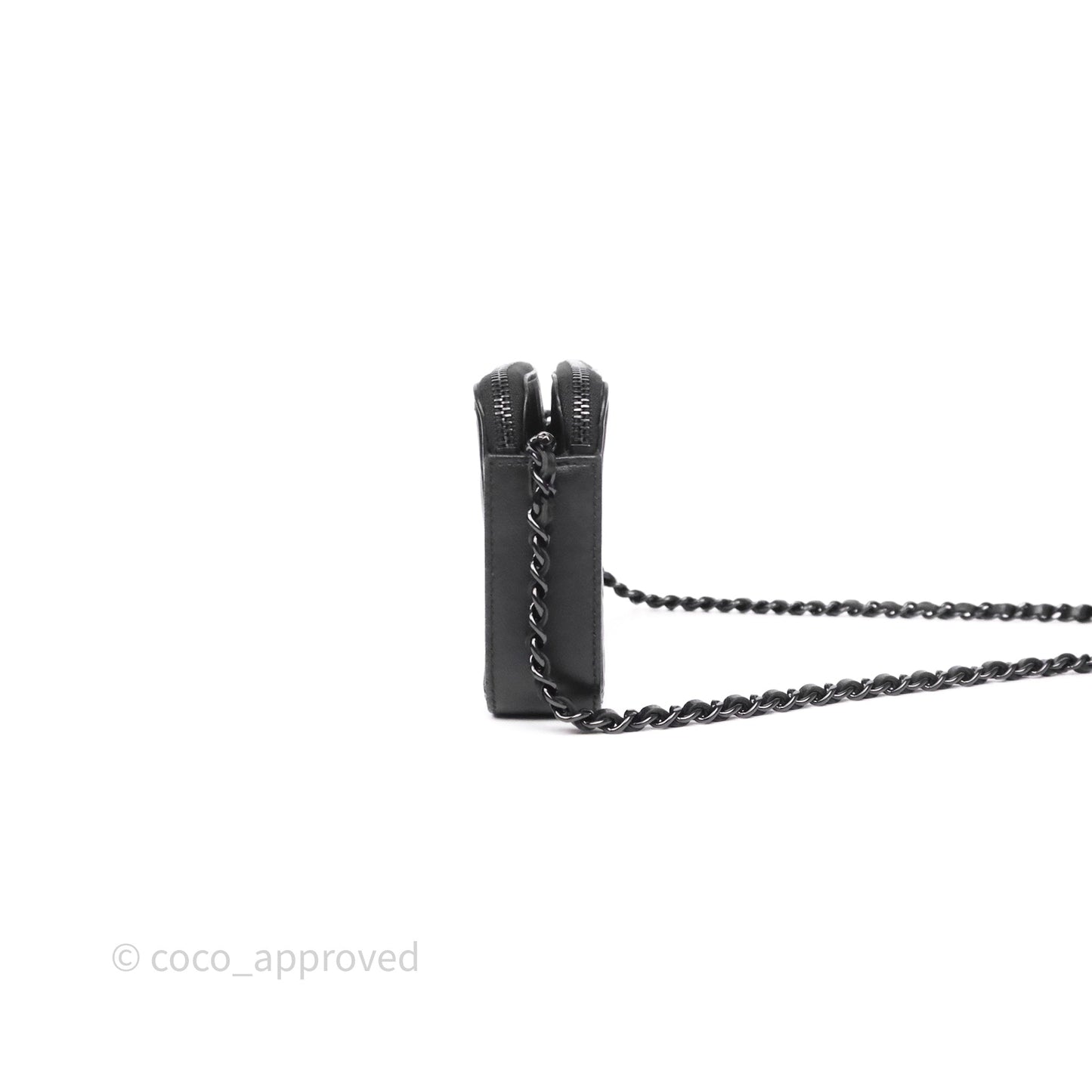 Chanel Boy Double Zip Clutch On Chain So Black Lambskin