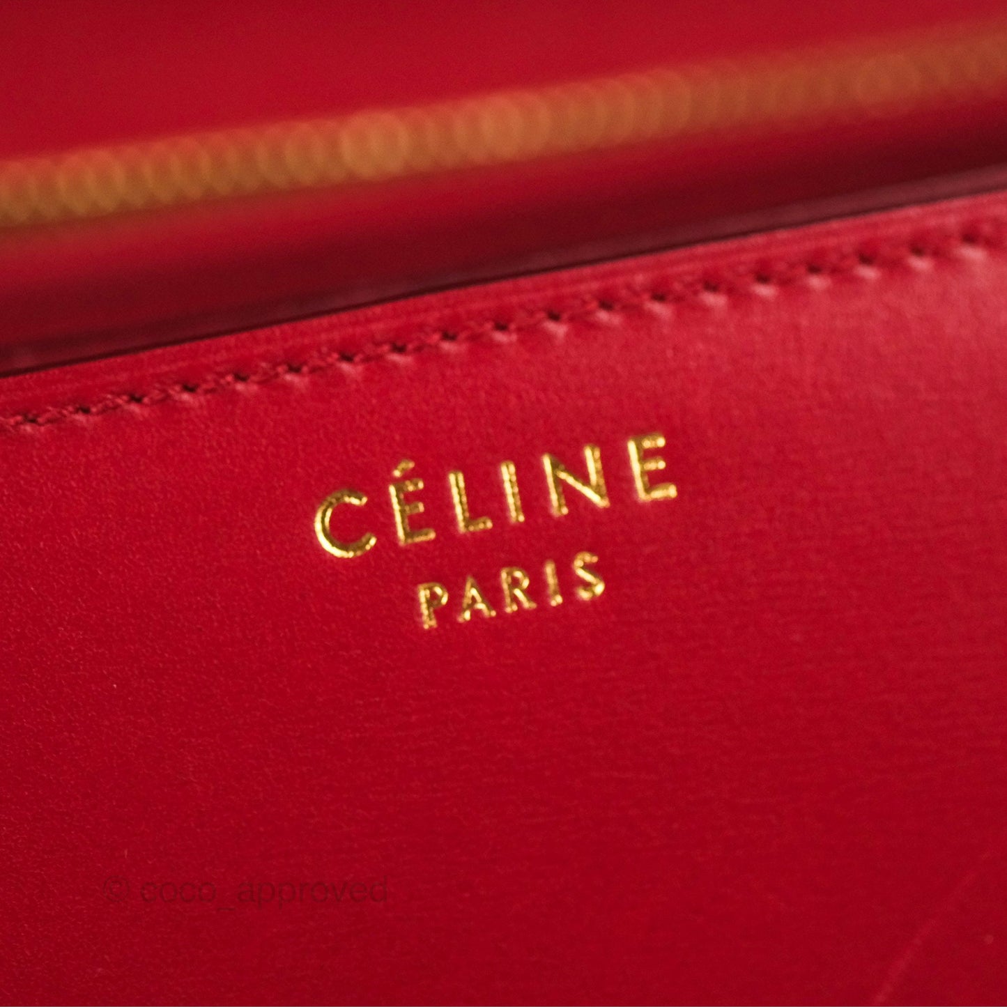 Celine Medium Classic Box Flap Red Calfskin