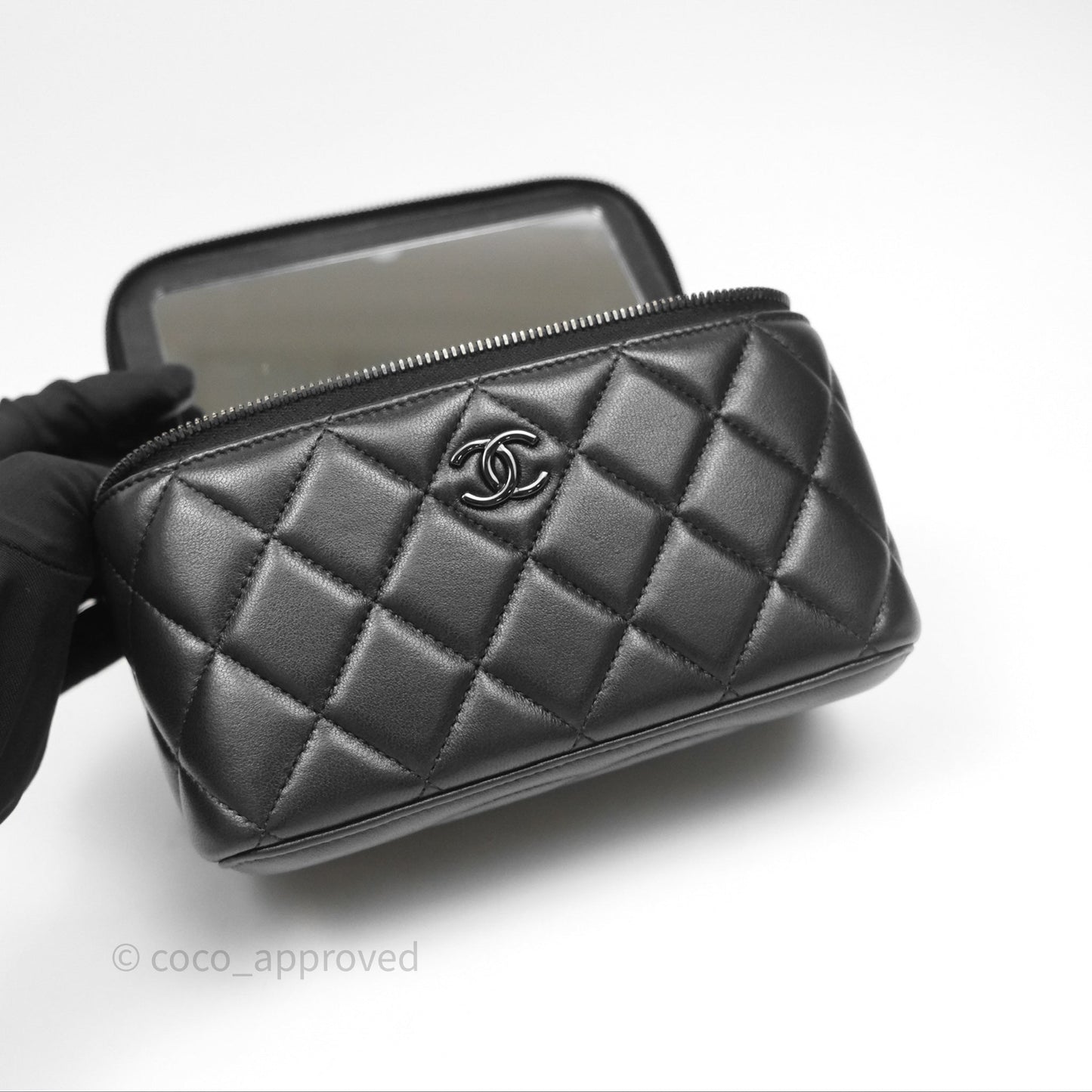 Chanel Vanity Rectangular Top Handle So Black Lambskin