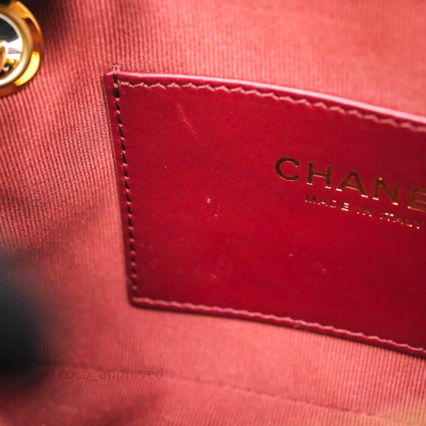 Chanel Small Camera Bag Burgundy Lambskin Gold Hardware
