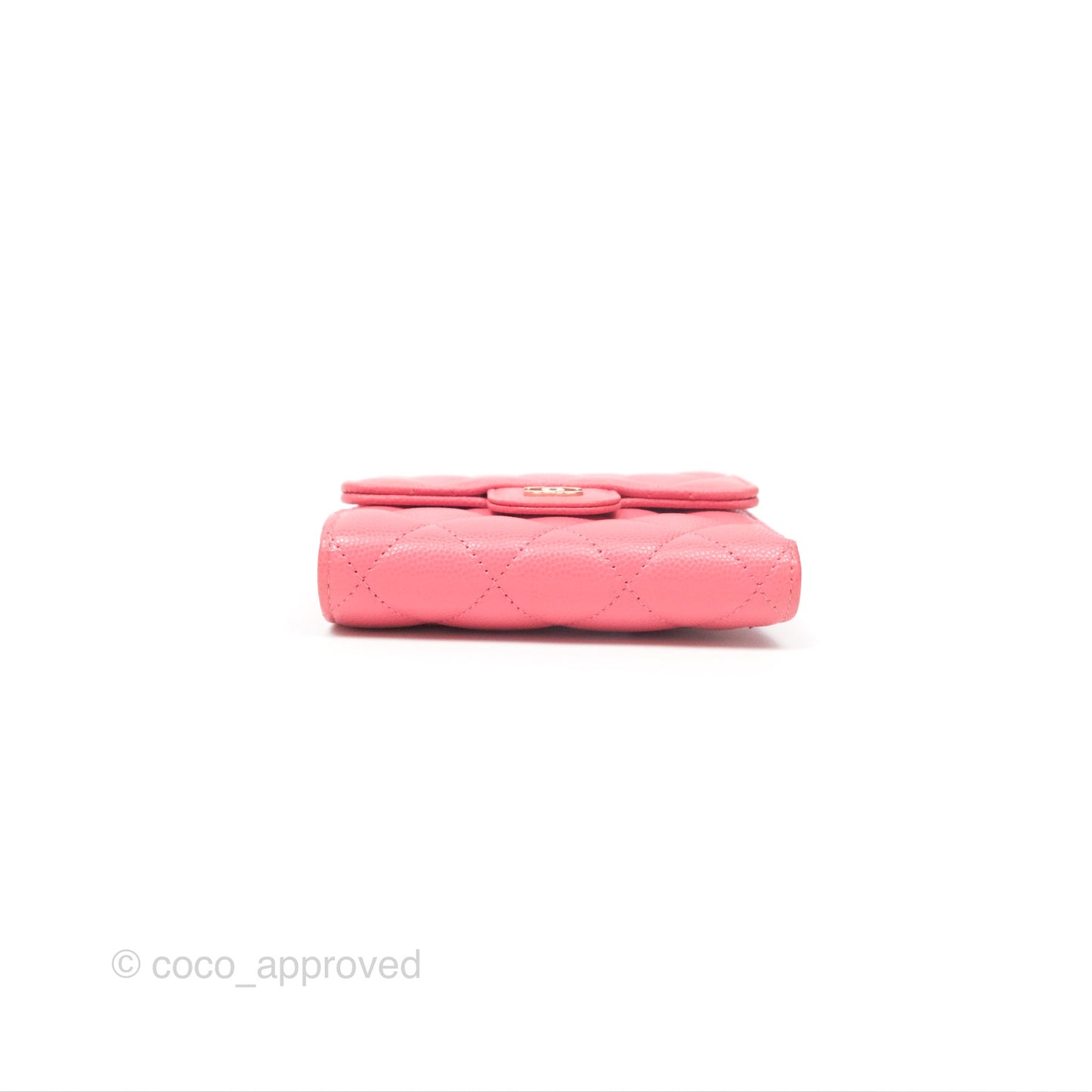 Chanel Classic Short Flap Wallet Pink Caviar Gold Hardware⁣