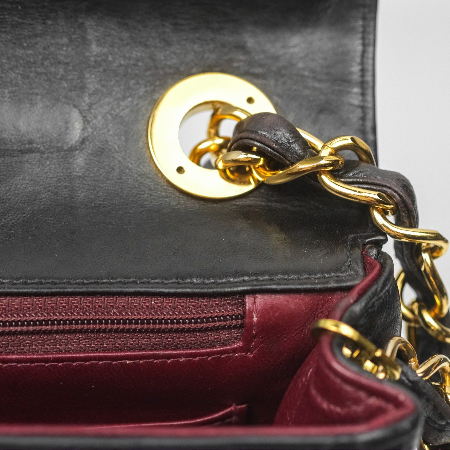 Chanel Vintage Flap Bag Black Lambskin 24K Gold Hardware
