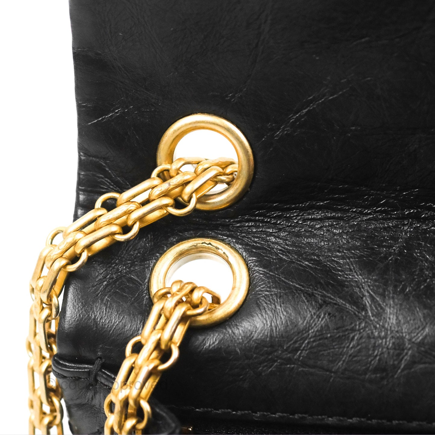 Chanel Mini Reissue 224 Black Aged Calfskin Aged Gold Hardware