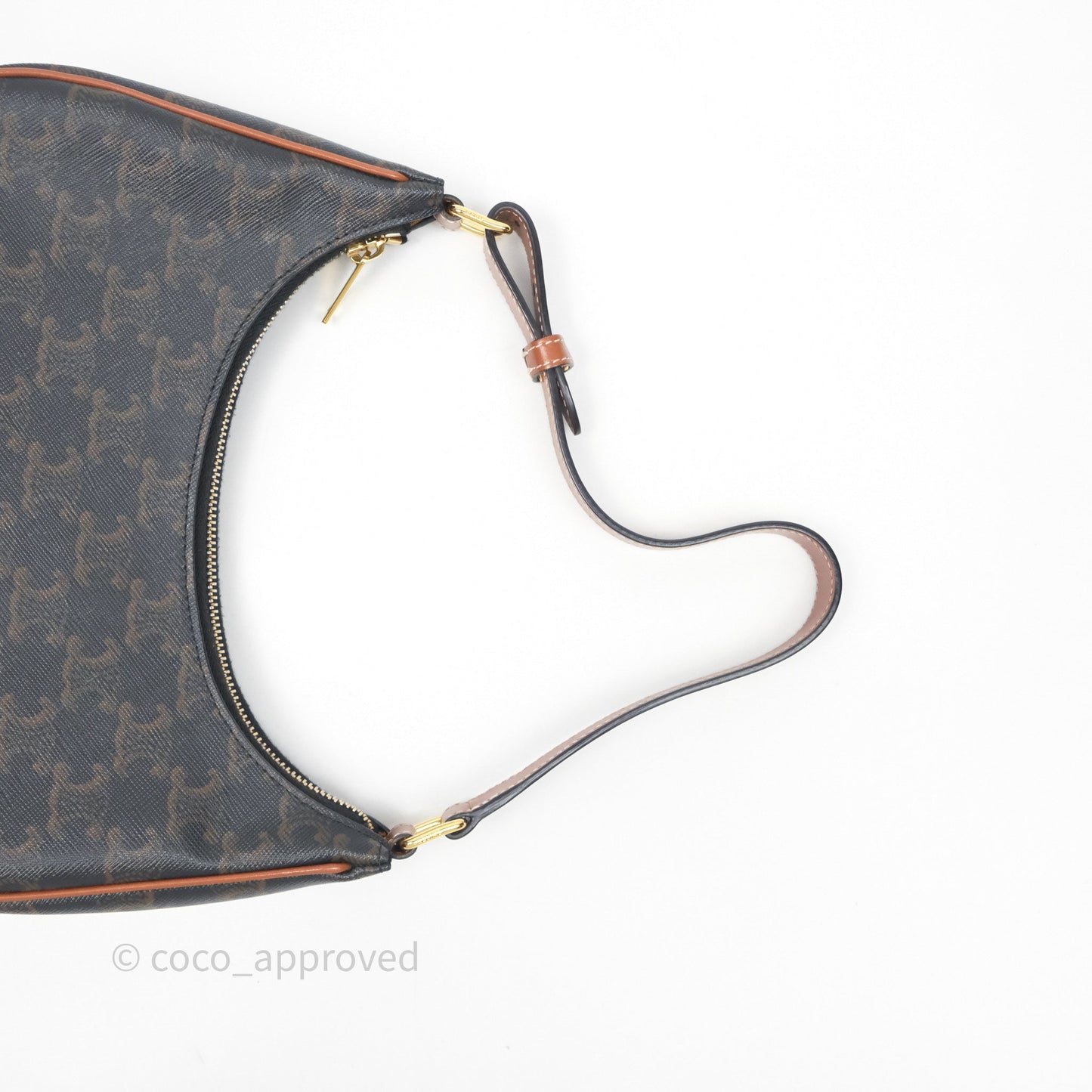 Celine Ava Bag In Triomphe Canvas Calfskin Tan