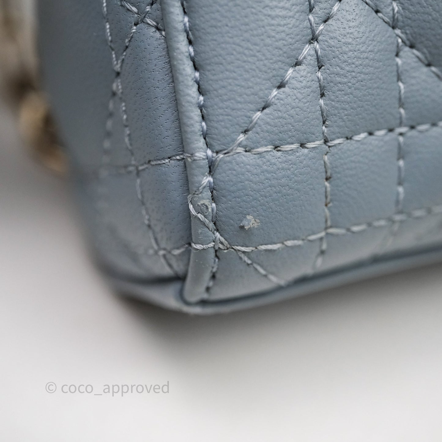 Christian Dior Micro Lady D-Joy Bag Blue Cannage Lambskin Light Gold Hardware
