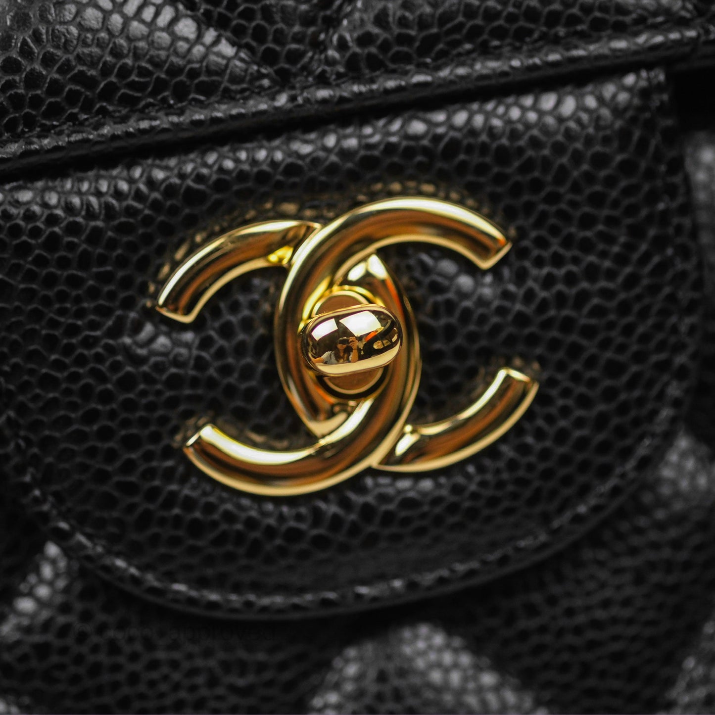Chanel Jumbo Double Flap Black Caviar Gold Hardware⁣⁣