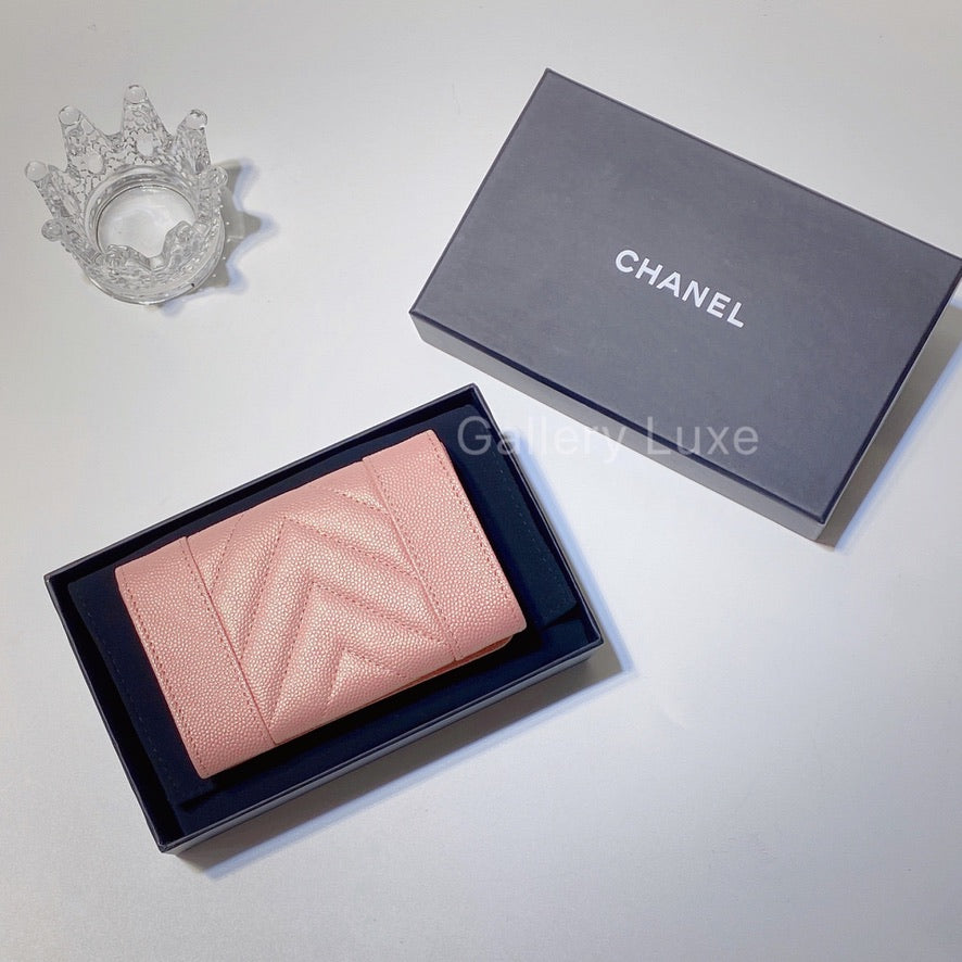 No.2832-Chanel Melle Vintage Chevron Card Holder