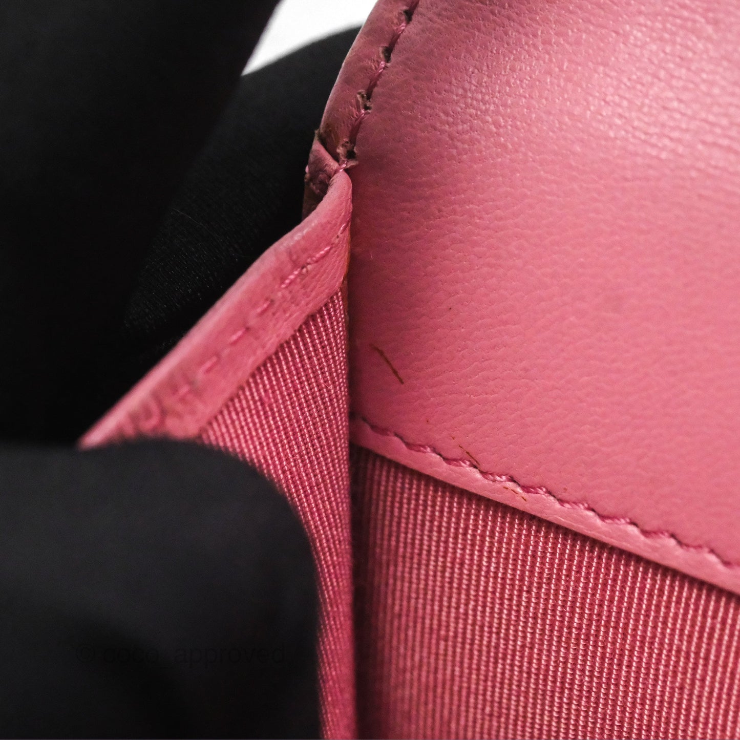 Chanel Quilted Flap Card Holder Pink Lambskin Silver Hardware