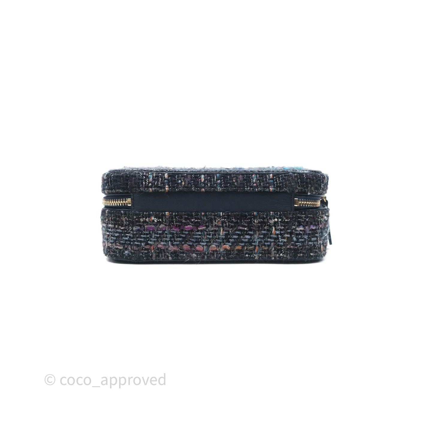 Chanel Medium CC Filigree Vanity Case Navy Tweed Python
