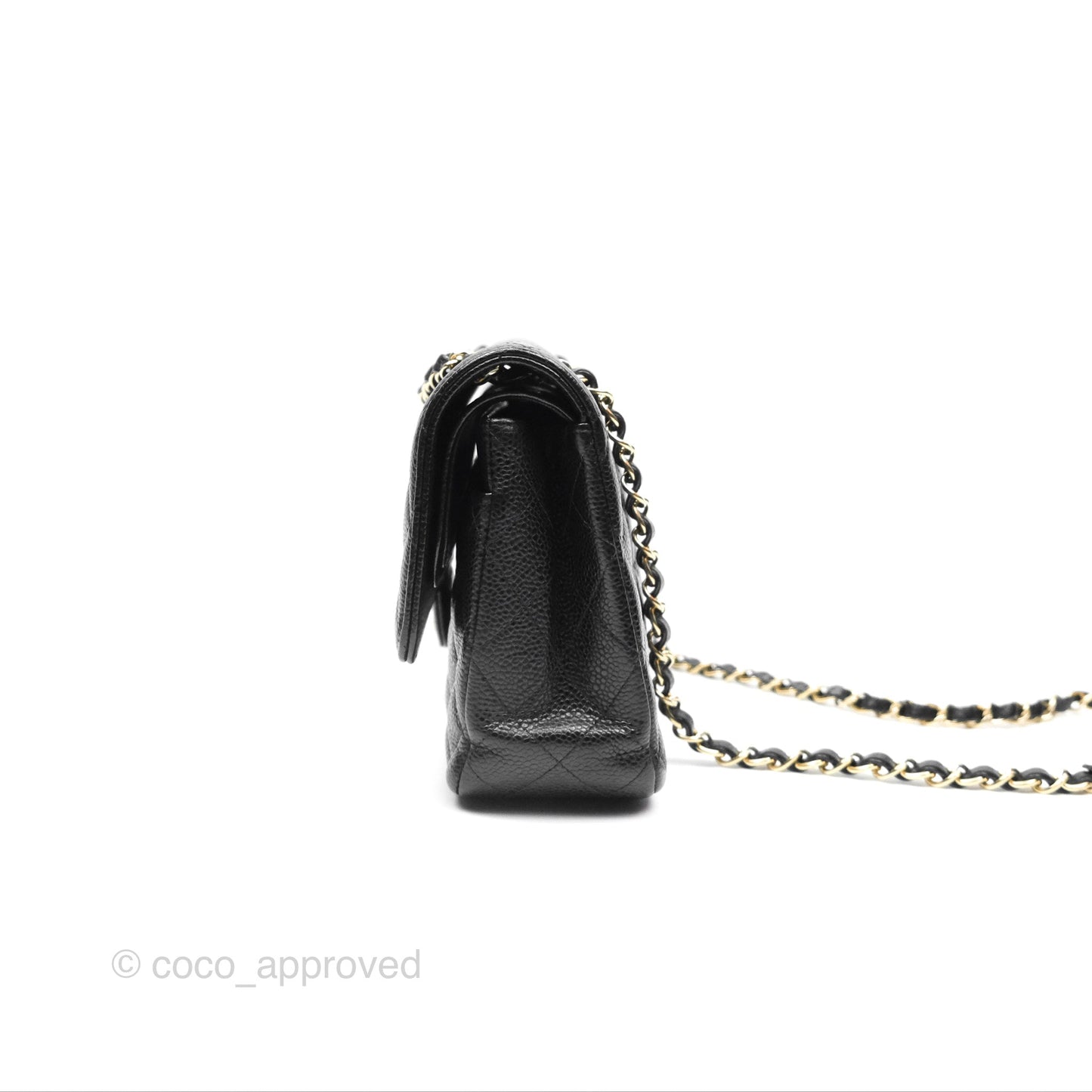 Chanel Classic M/L Medium Flap Quilted Black Caviar Gold Hardware