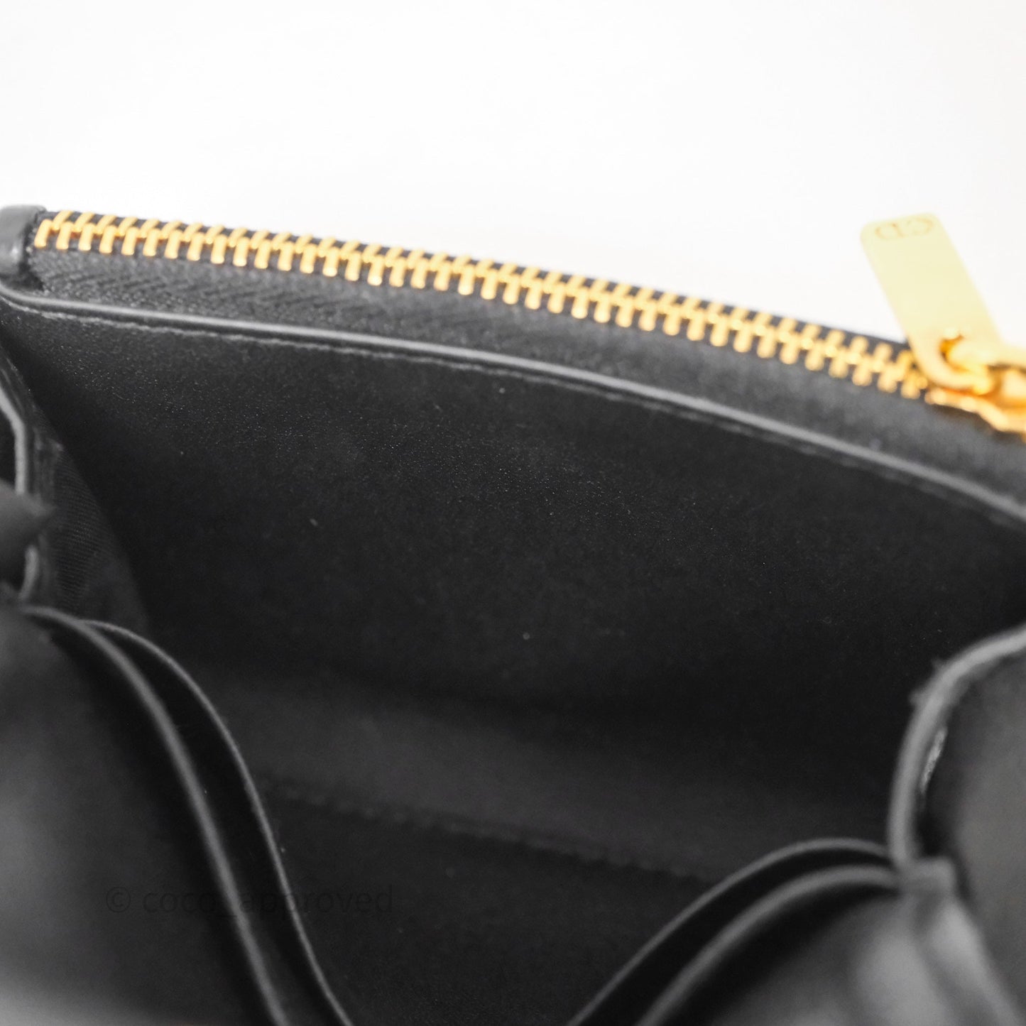 Dior Caro Glycine Wallet Black Supple Cannage Calfskin Gold Hardware