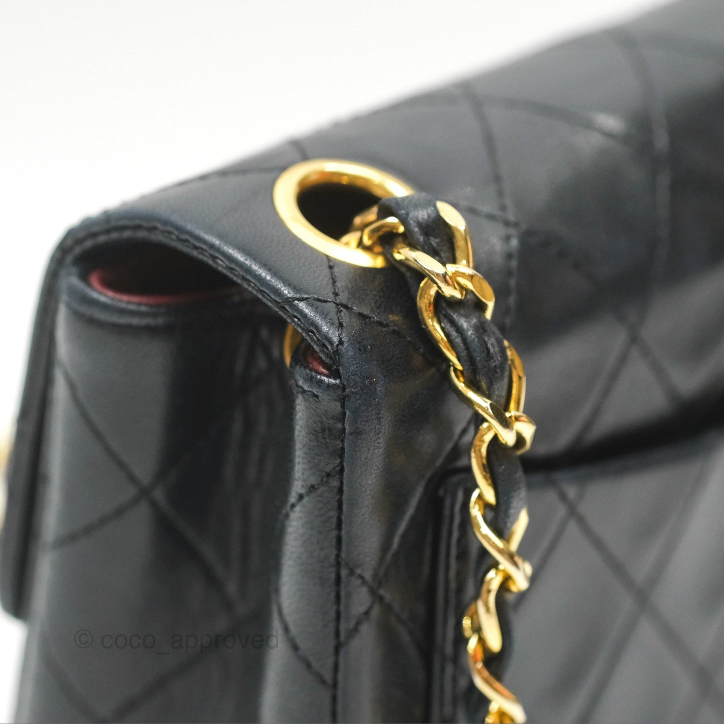 Chanel Vintage Mini Square Black Lambskin 24K Gold Hardware