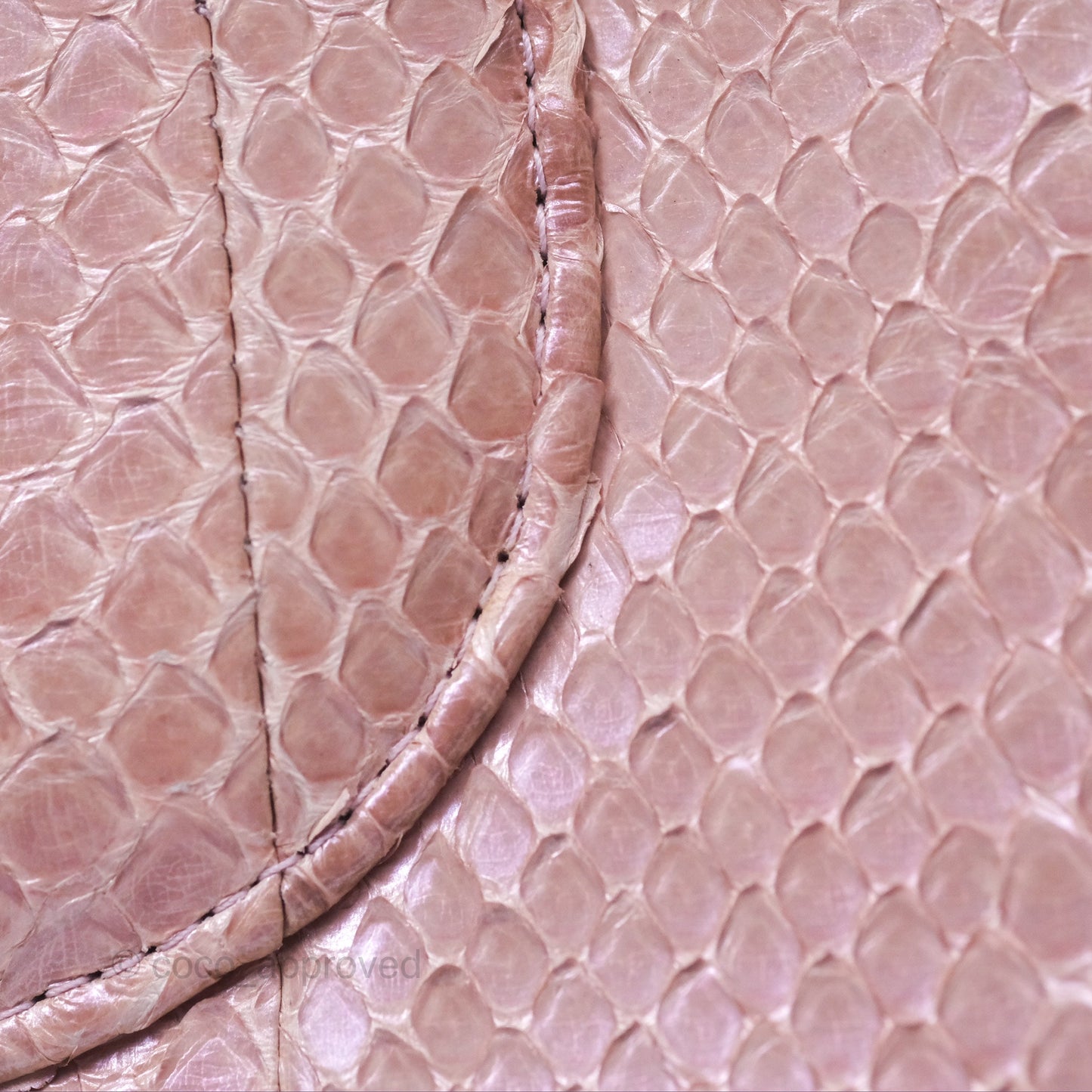 Chanel Classic M/L Medium Flap Quilted Iridescent Pink Python Gold Hardware
