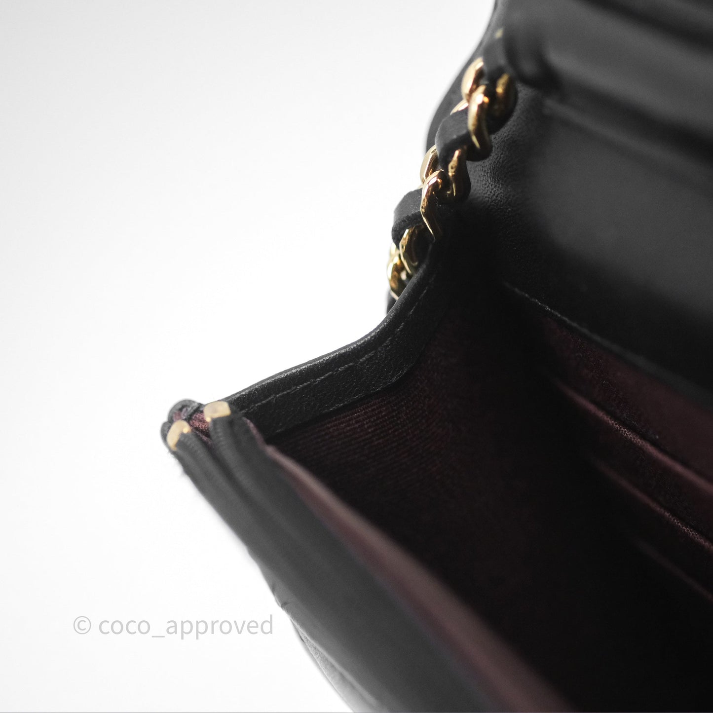 Chanel Quilted Classic Wallet on Chain WOC Black Lambskin Gold Hardware