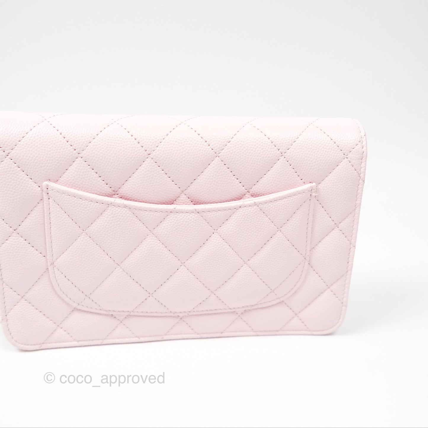 Chanel Classic Quilted Wallet On Chain WOC Sakura Pink Caviar Gold Hardware