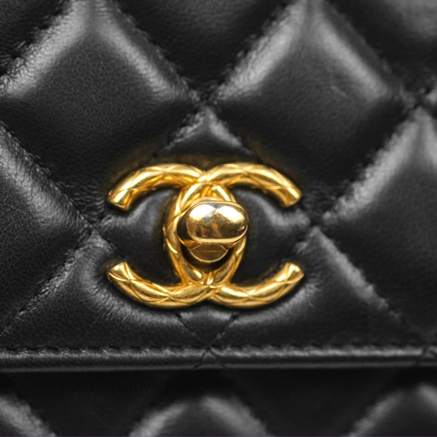 Chanel All Slide Wallet on Chain WOC Adjustable Chain Quilted Black Lambskin 22K