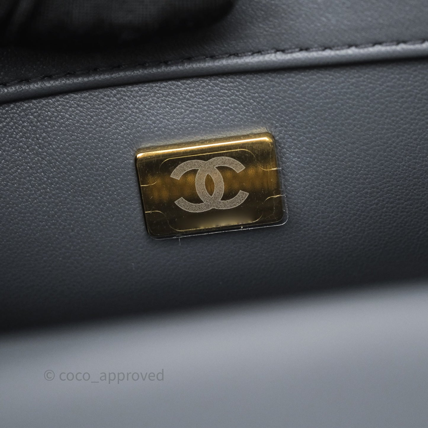 Chanel Pearl Crush Mini Rectangular Quilted Dark Grey Lambskin Aged Gold Hardware