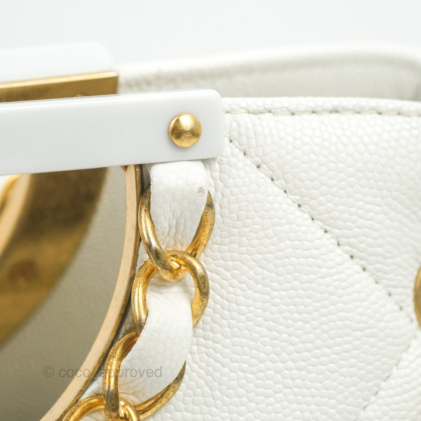 Chanel A Real Catch Shopping Bag White Caviar