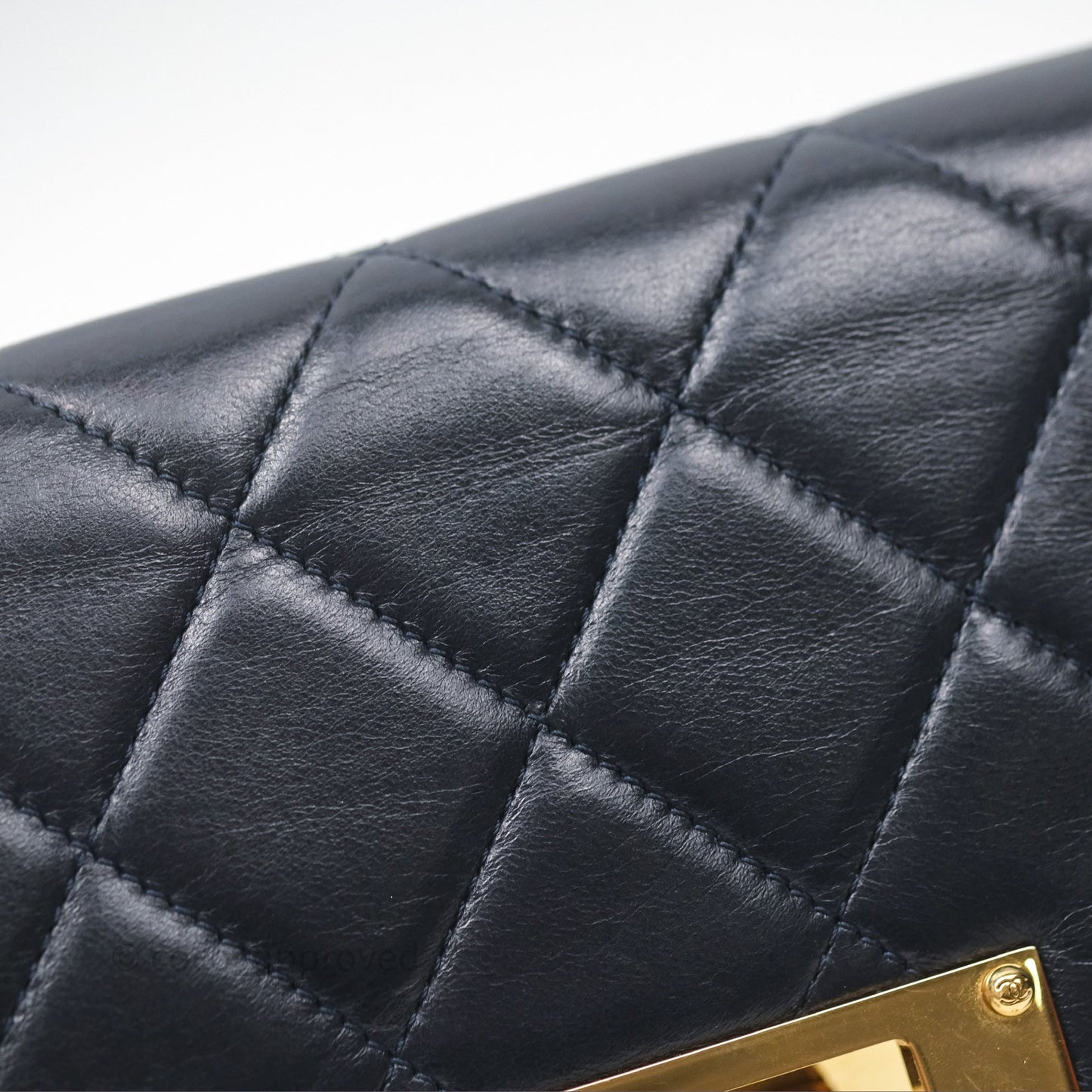 Chanel Golden Class Wallet on Chain WOC Navy Lambskin Gold Hardware