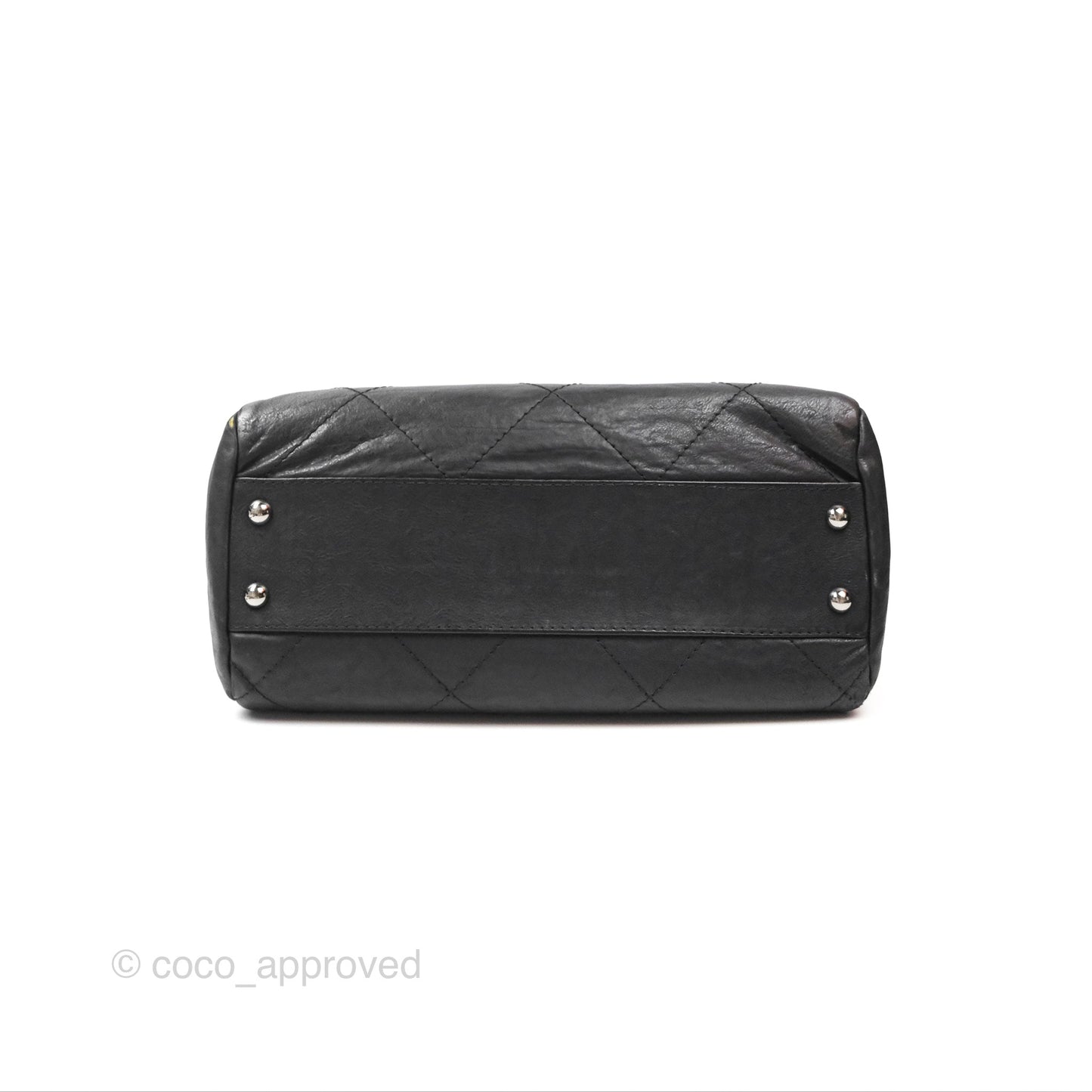 Chanel Large Hamptons Shopping Tote Black Washed Calfskin
